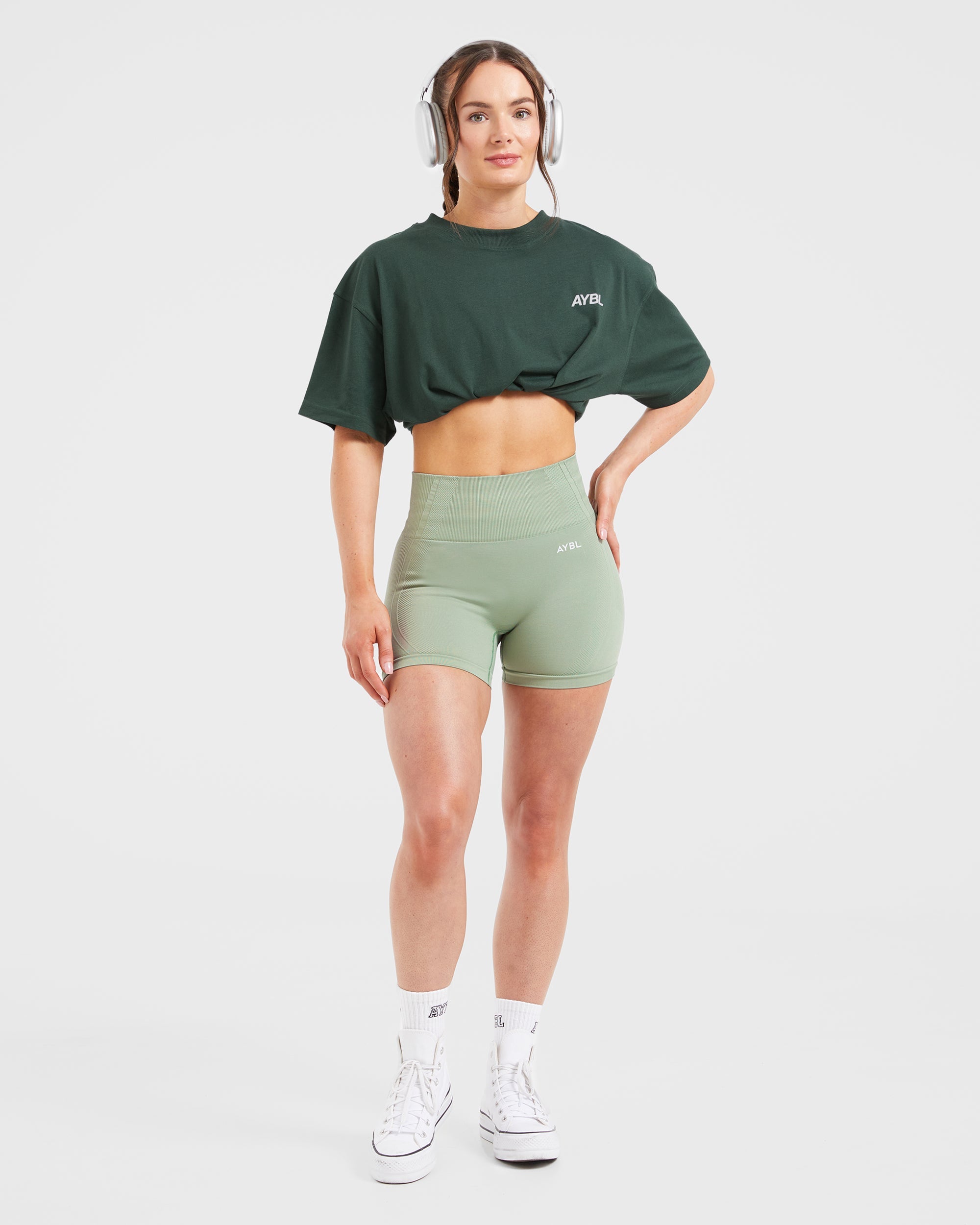 AYBL Sports Club Oversized T Shirt - Forest Groen