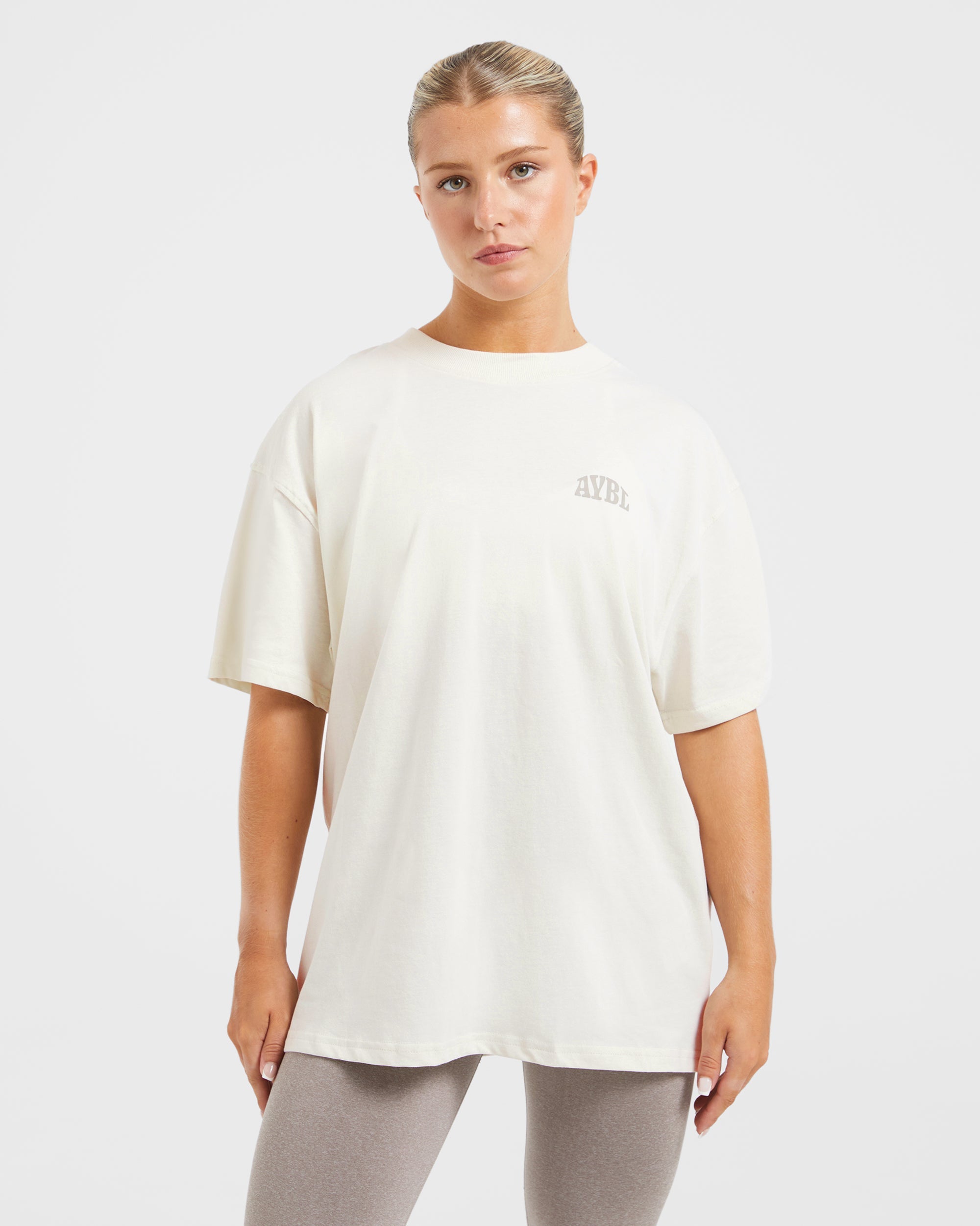 Mind Over Matter Oversized T Shirt - Beige/Bruin