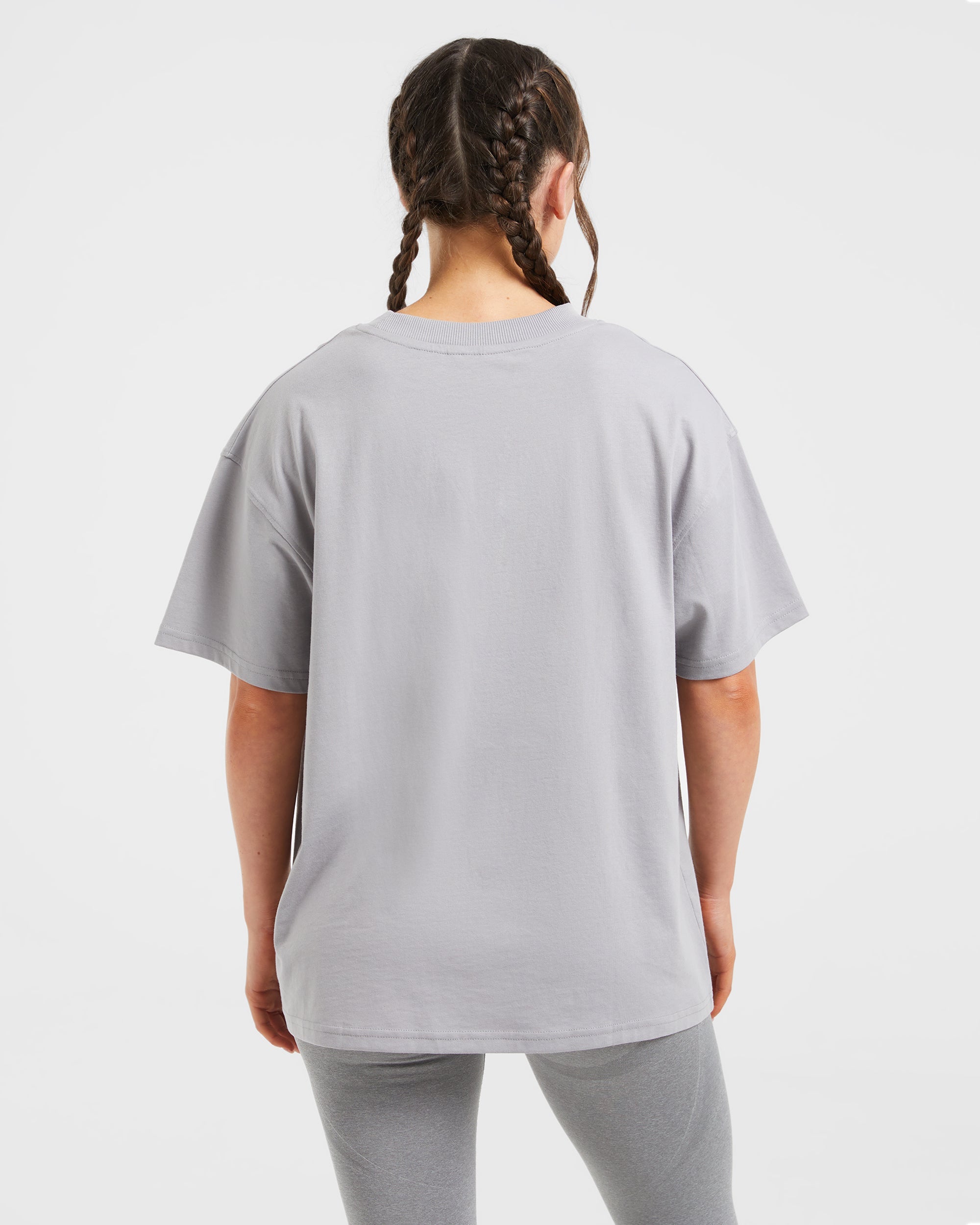 Lifting My Best Life Oversized T Shirt - Grijs