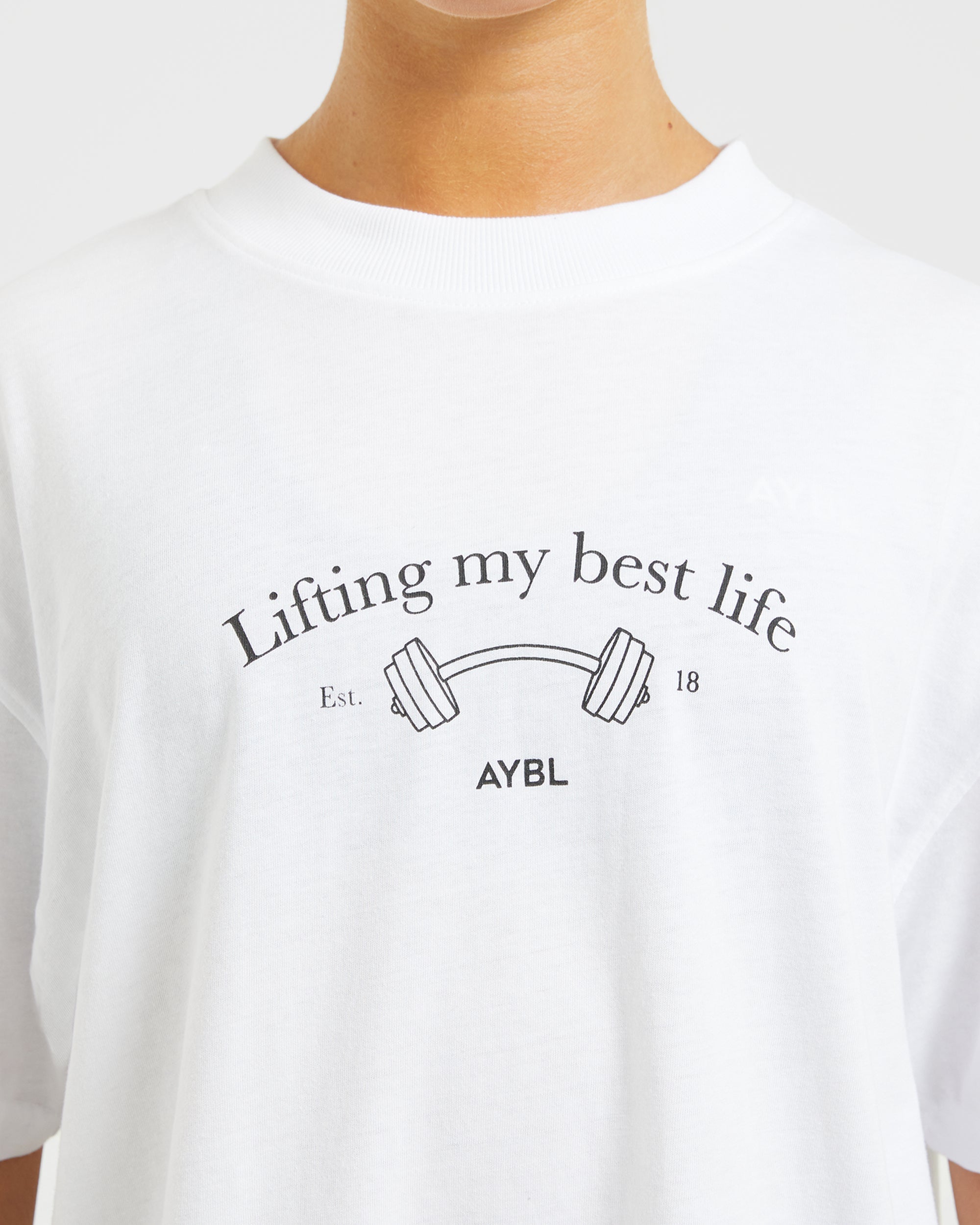 Lifting My Best Life Oversized T Shirt - Wit