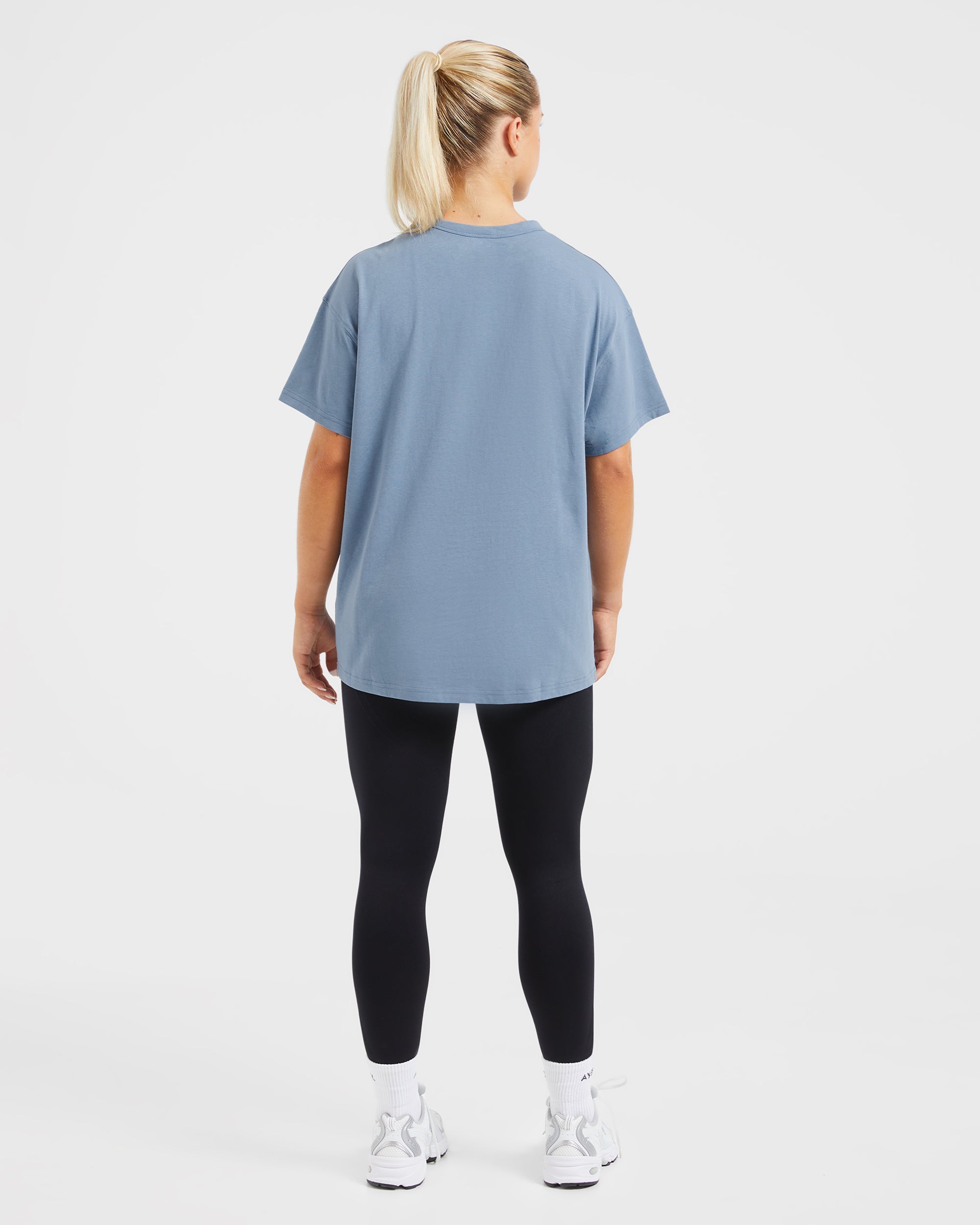 Varsity Oversized T Shirt - Blauw