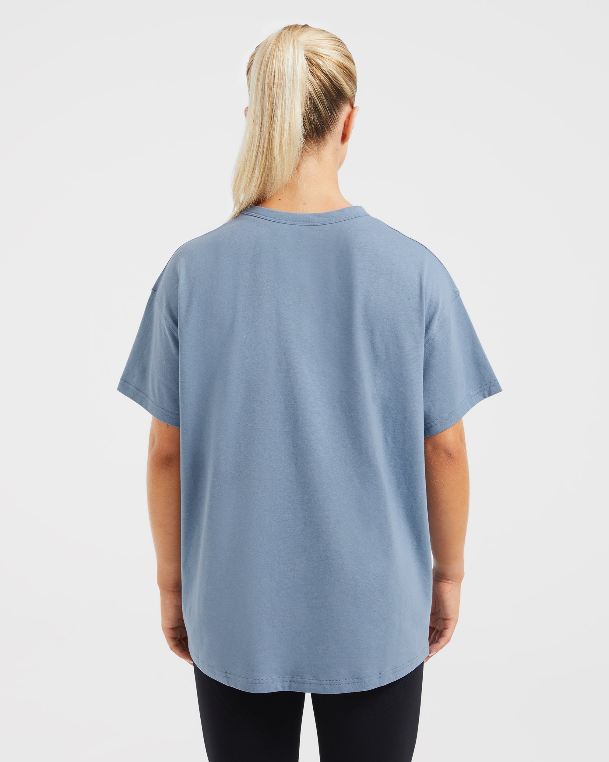 Varsity Oversized T Shirt - Blauw