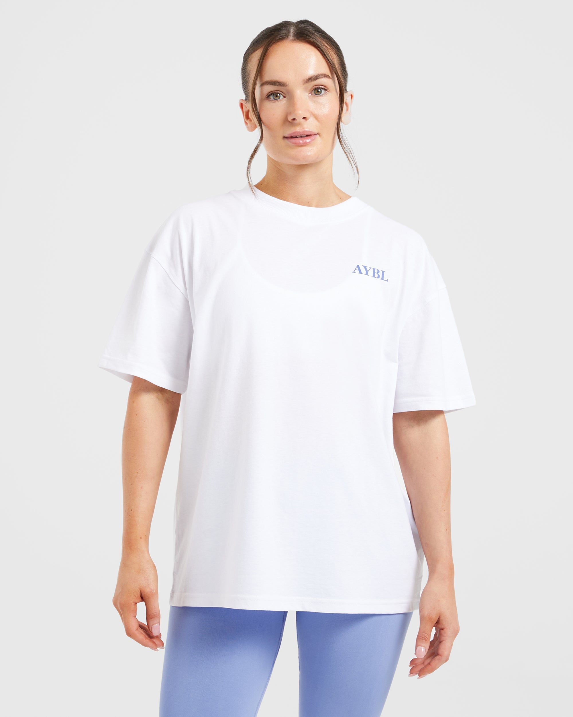 Do It For You Oversized T Shirt - Wit/Blauw