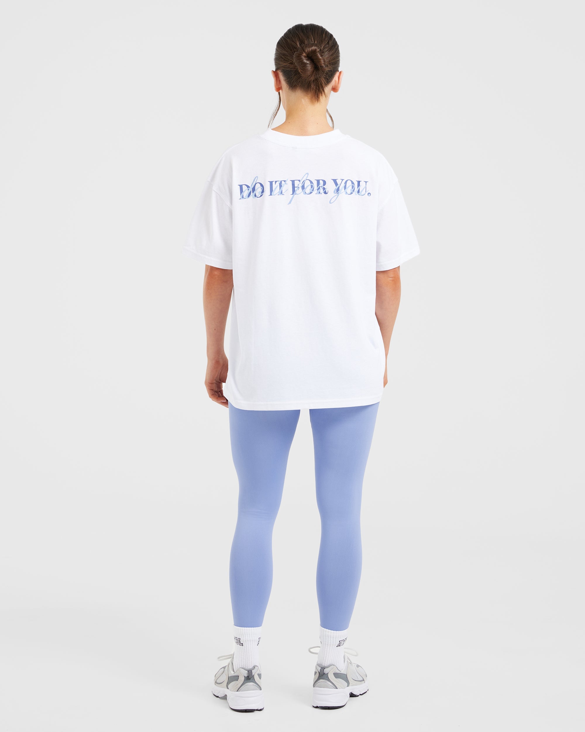 Do It For You Oversized T Shirt - Wit/Blauw