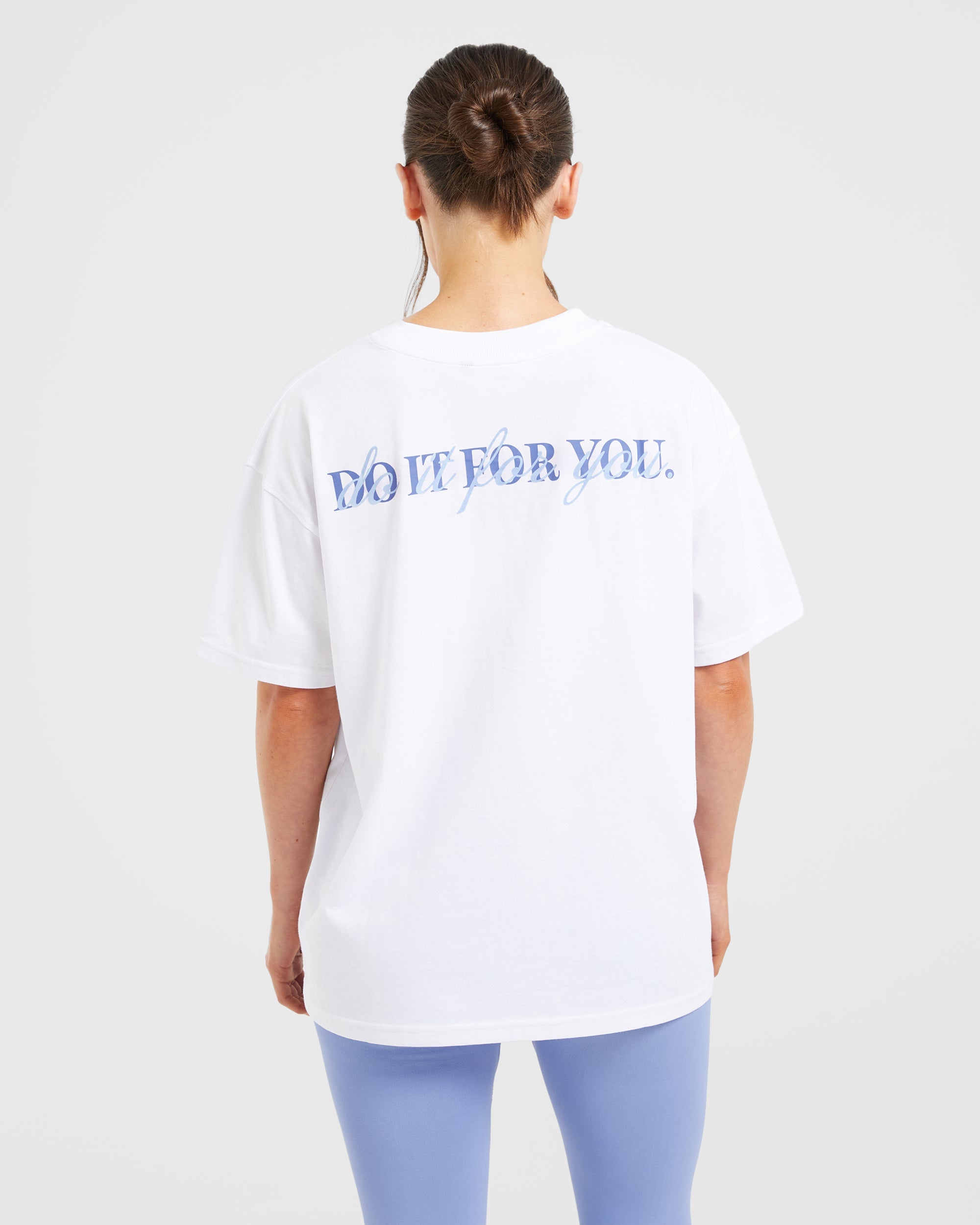 Do It For You Oversized T Shirt - Wit/Blauw