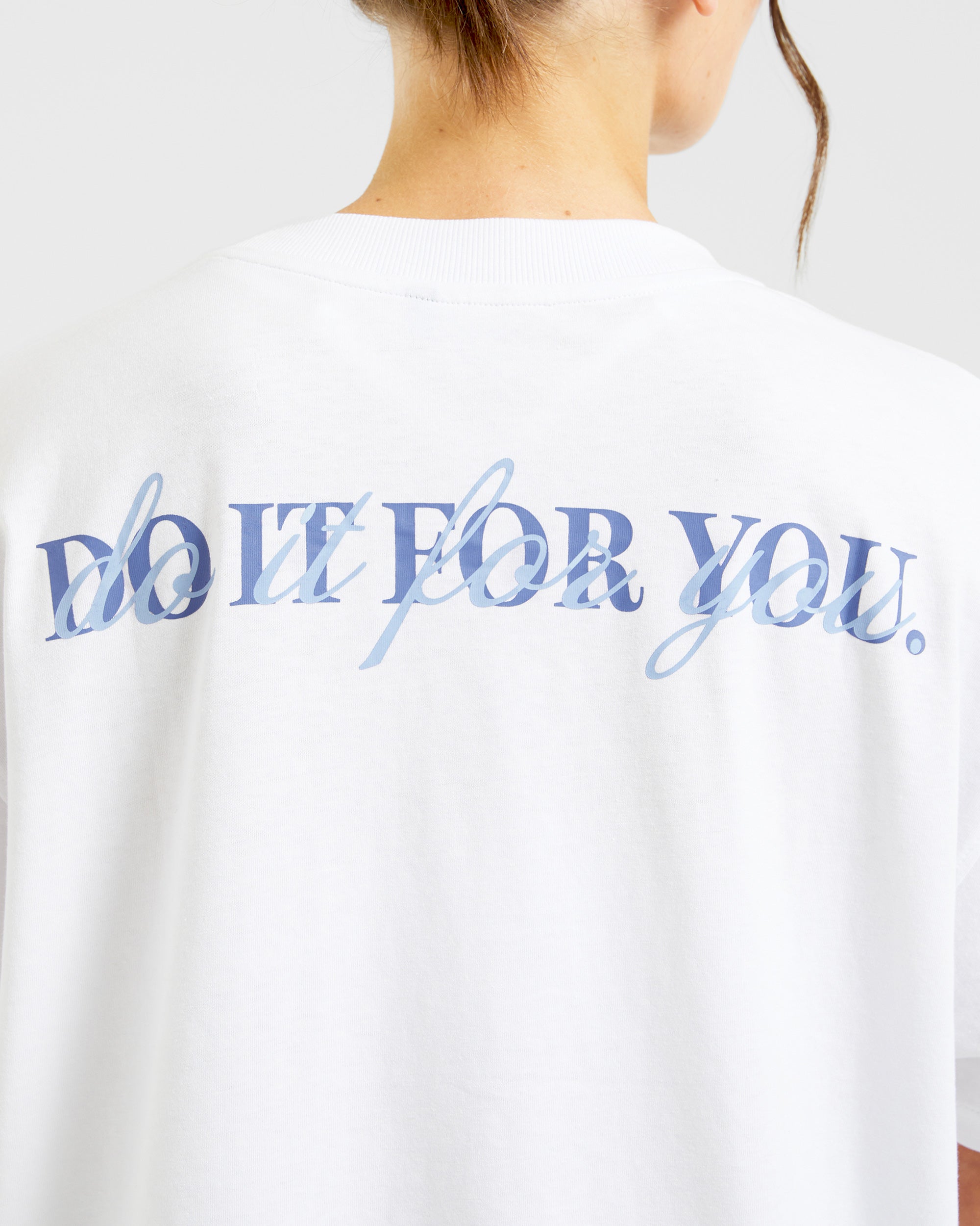 Do It For You Oversized T Shirt - Wit/Blauw