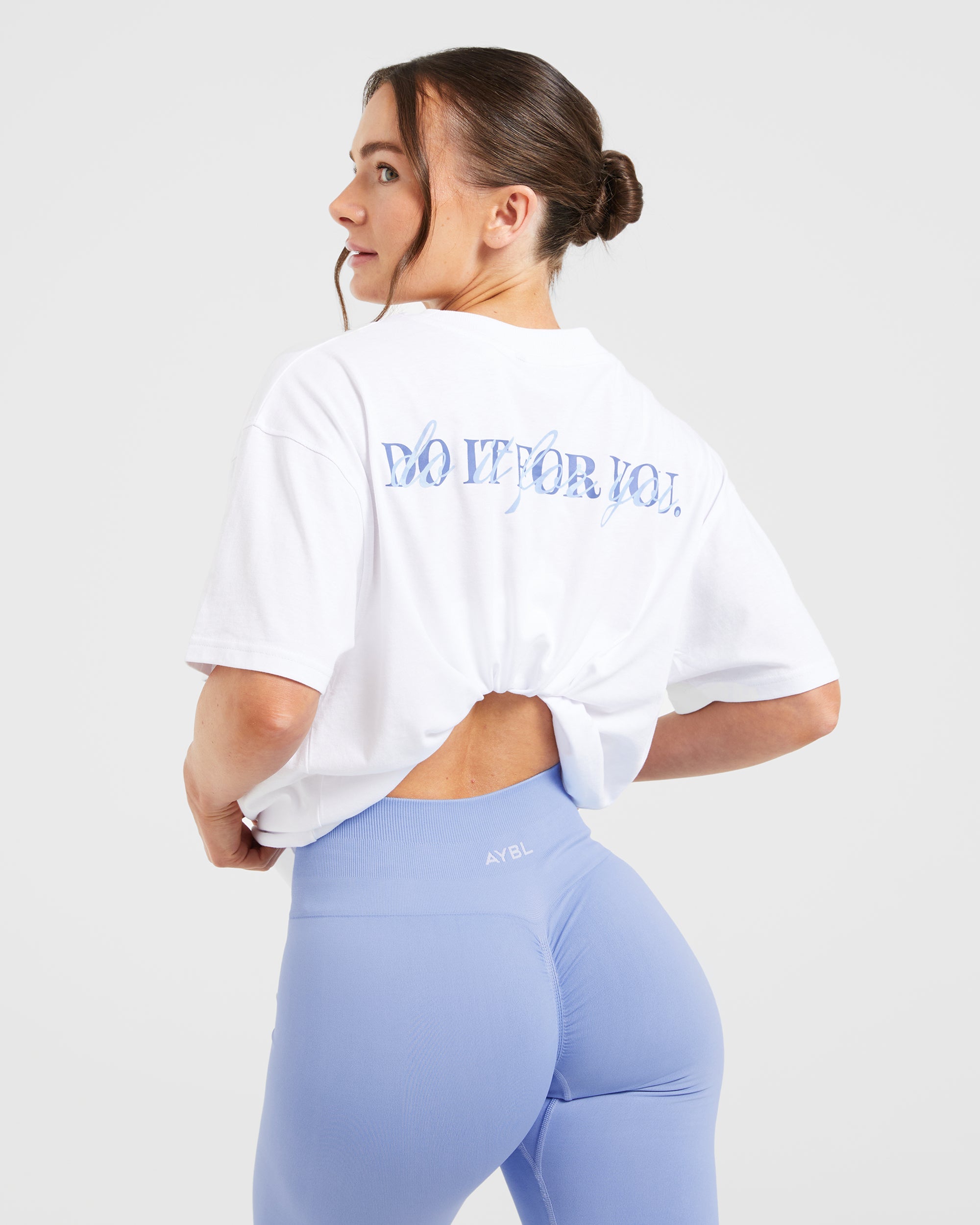 Do It For You Oversized T Shirt - Wit/Blauw