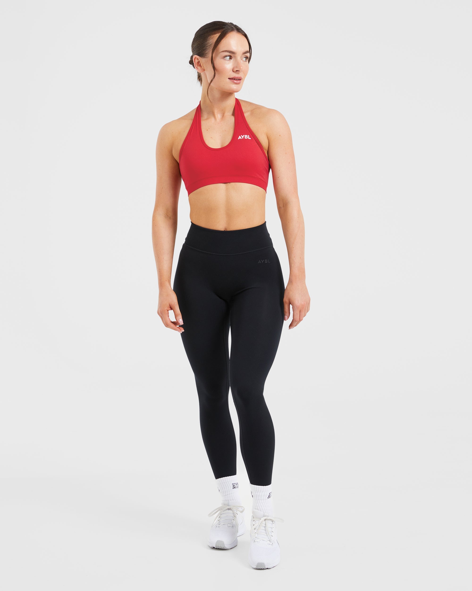 Essential Seamless Halterneck Sports Bra - Rood