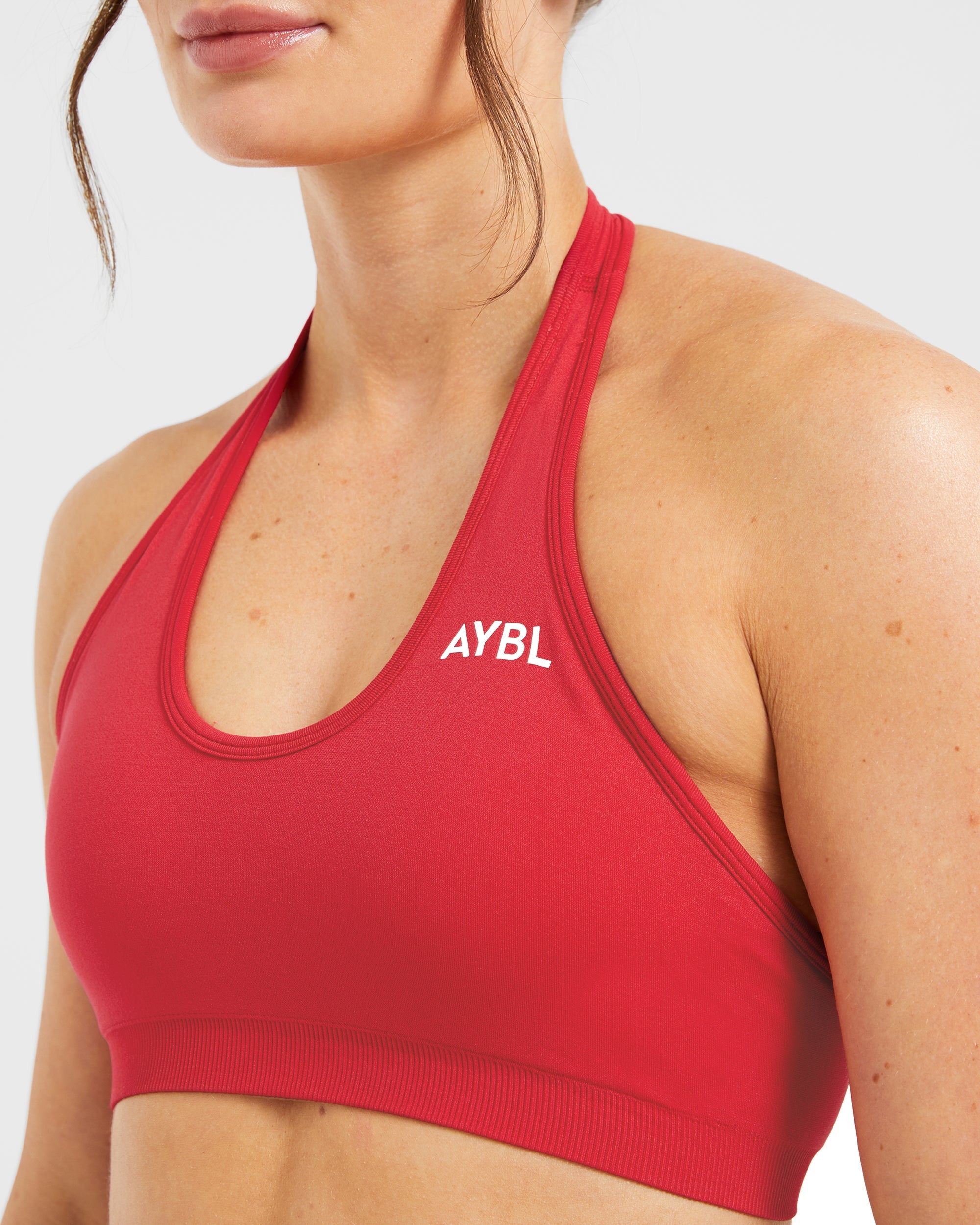 Essential Seamless Halterneck Sports Bra - Rood