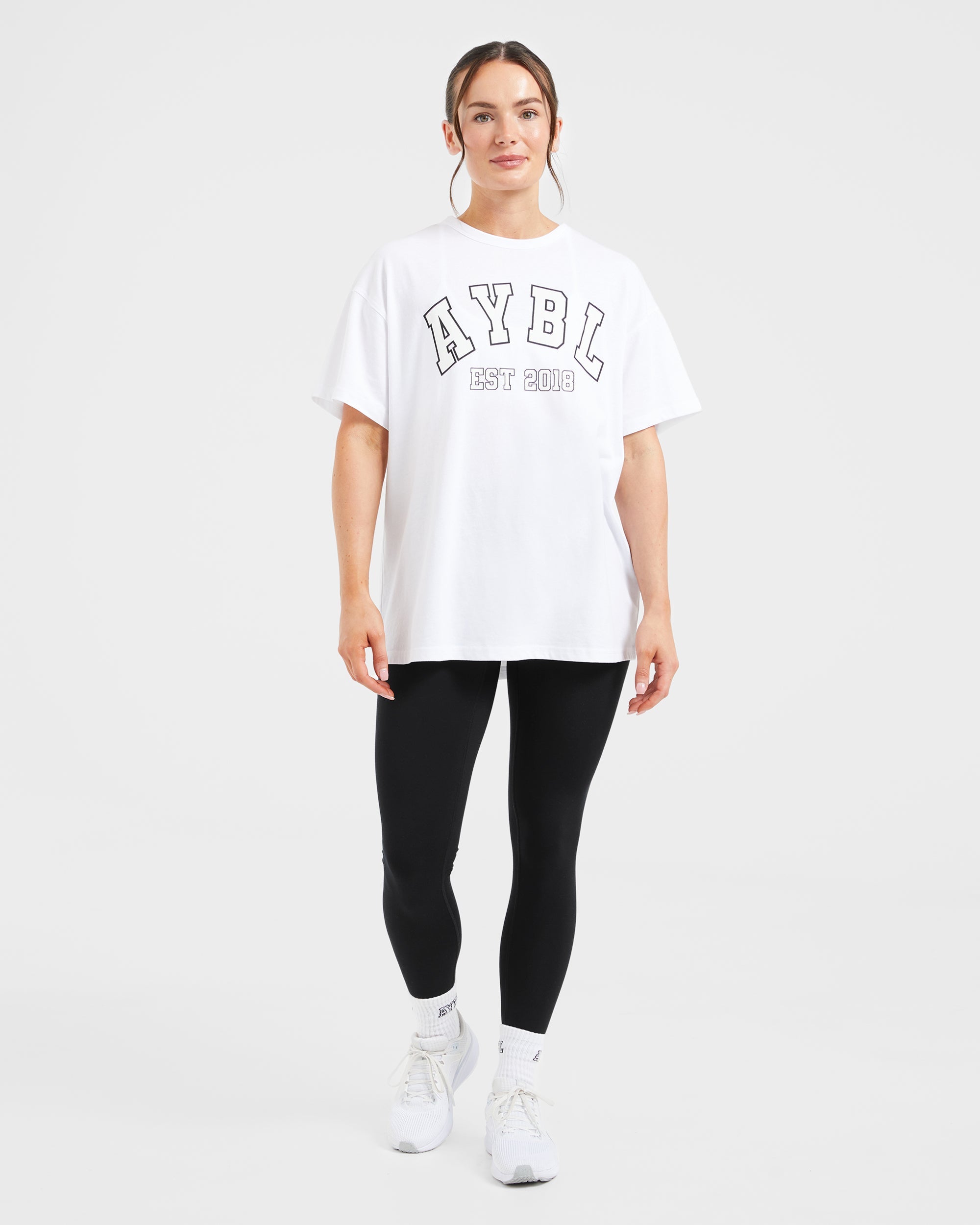 Varsity Oversized T Shirt - Wit