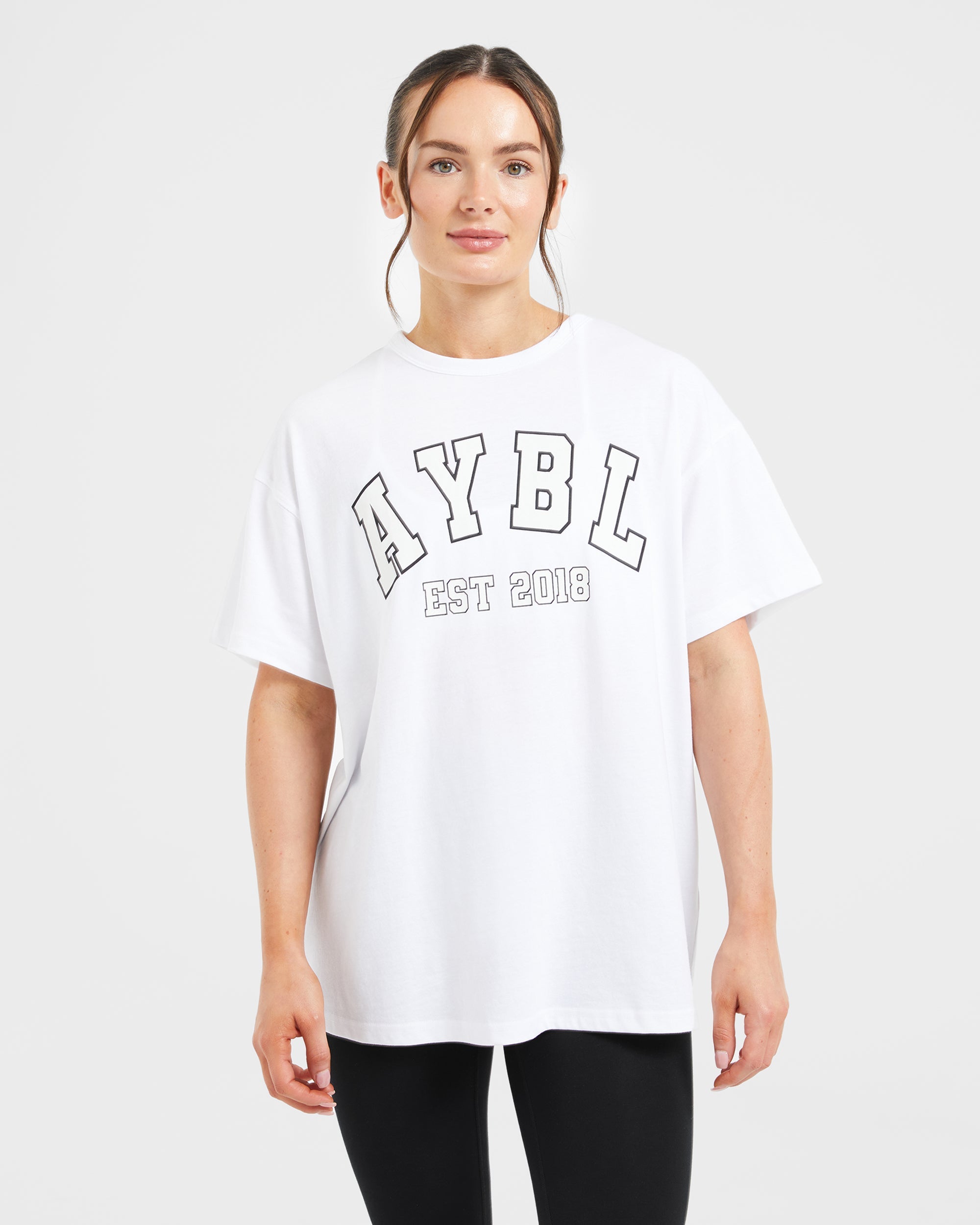 Varsity Oversized T Shirt - Wit