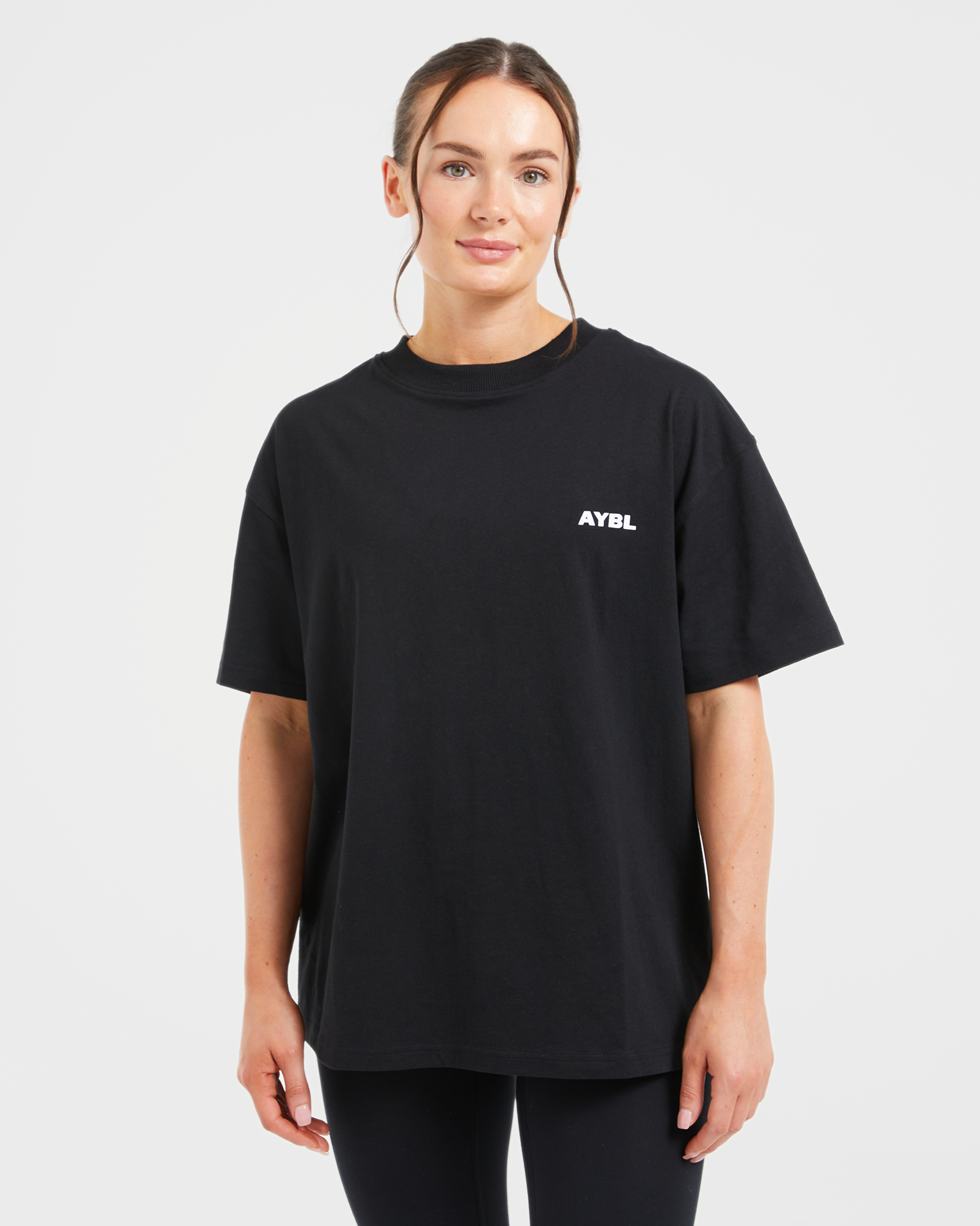 AYBL Lift Italic Oversized T Shirt - Zwart