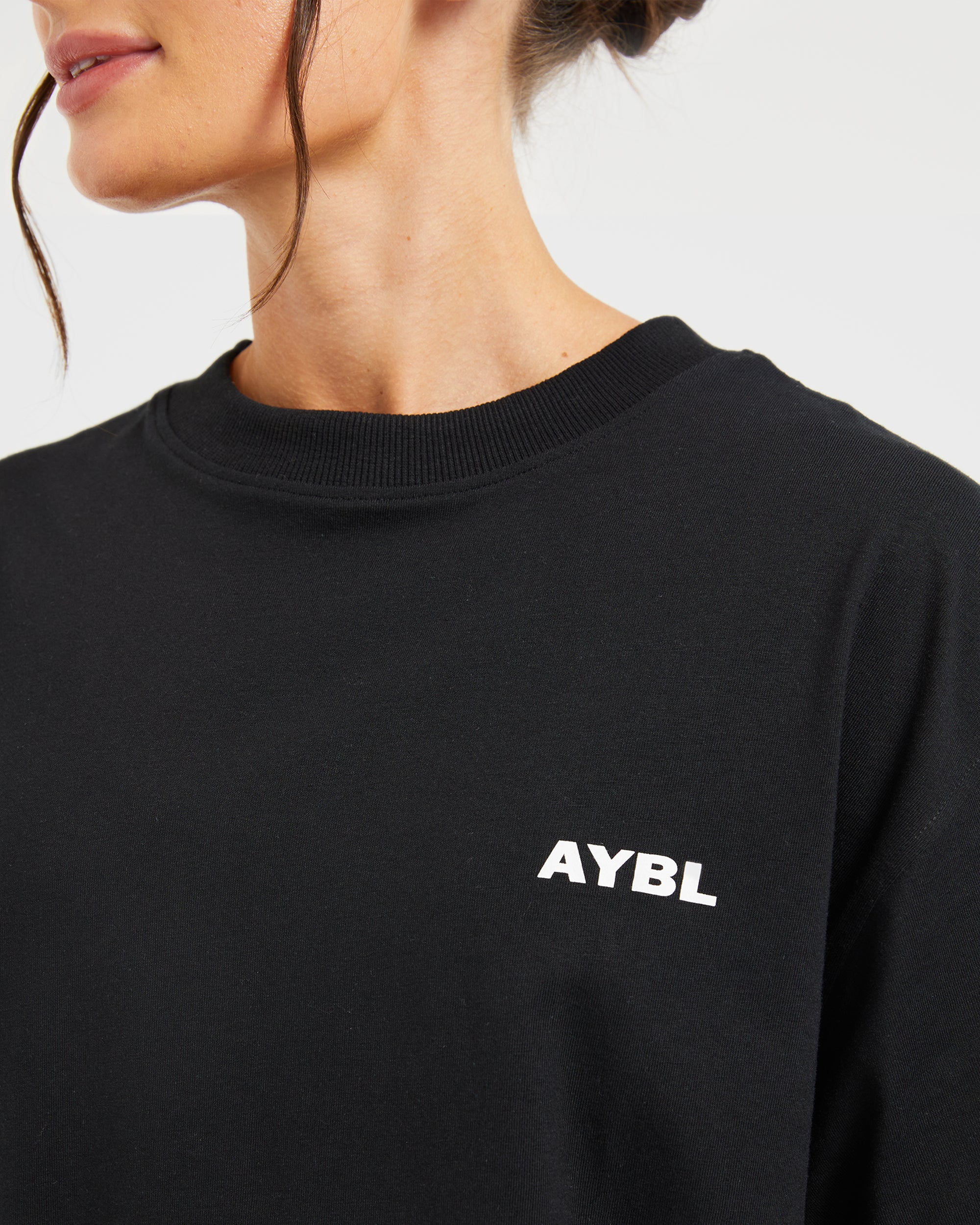 AYBL Lift Italic Oversized T Shirt - Zwart