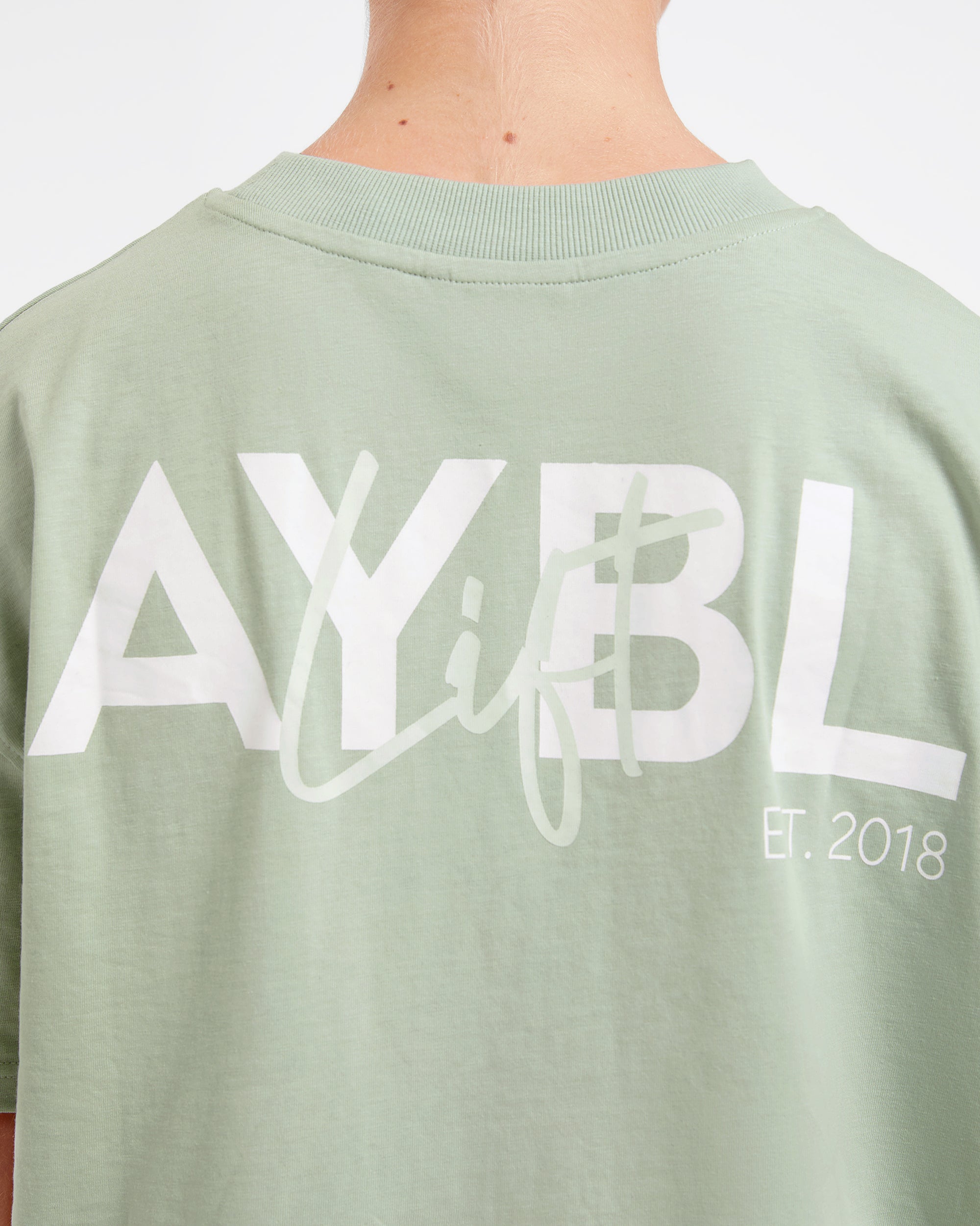 Lift Graphic Oversized T Shirt - Light Sage