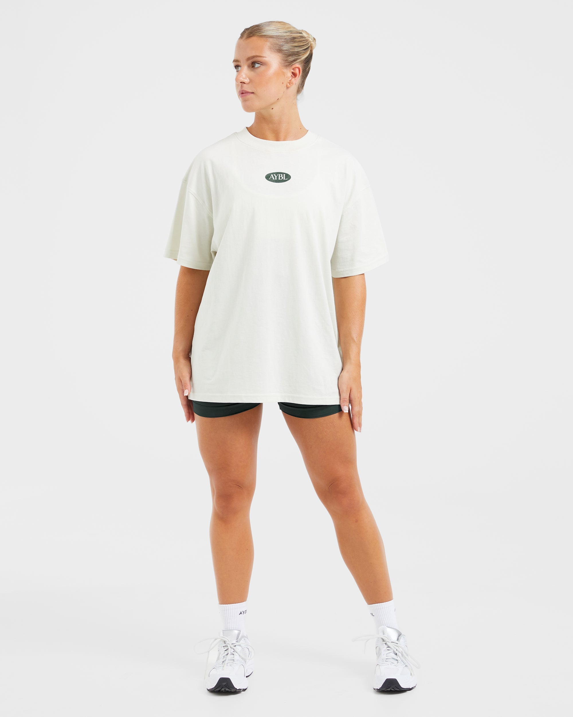 AYBL Lifestyle Oversized T Shirt - Off Wit/Forest