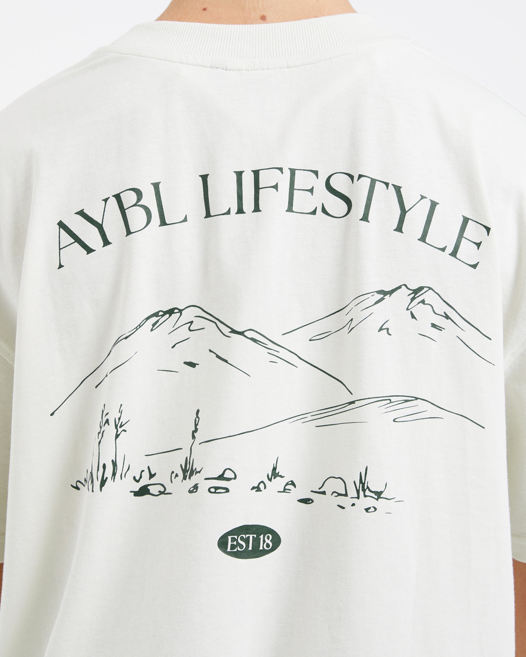 AYBL Lifestyle Oversized T Shirt - Off Wit/Forest