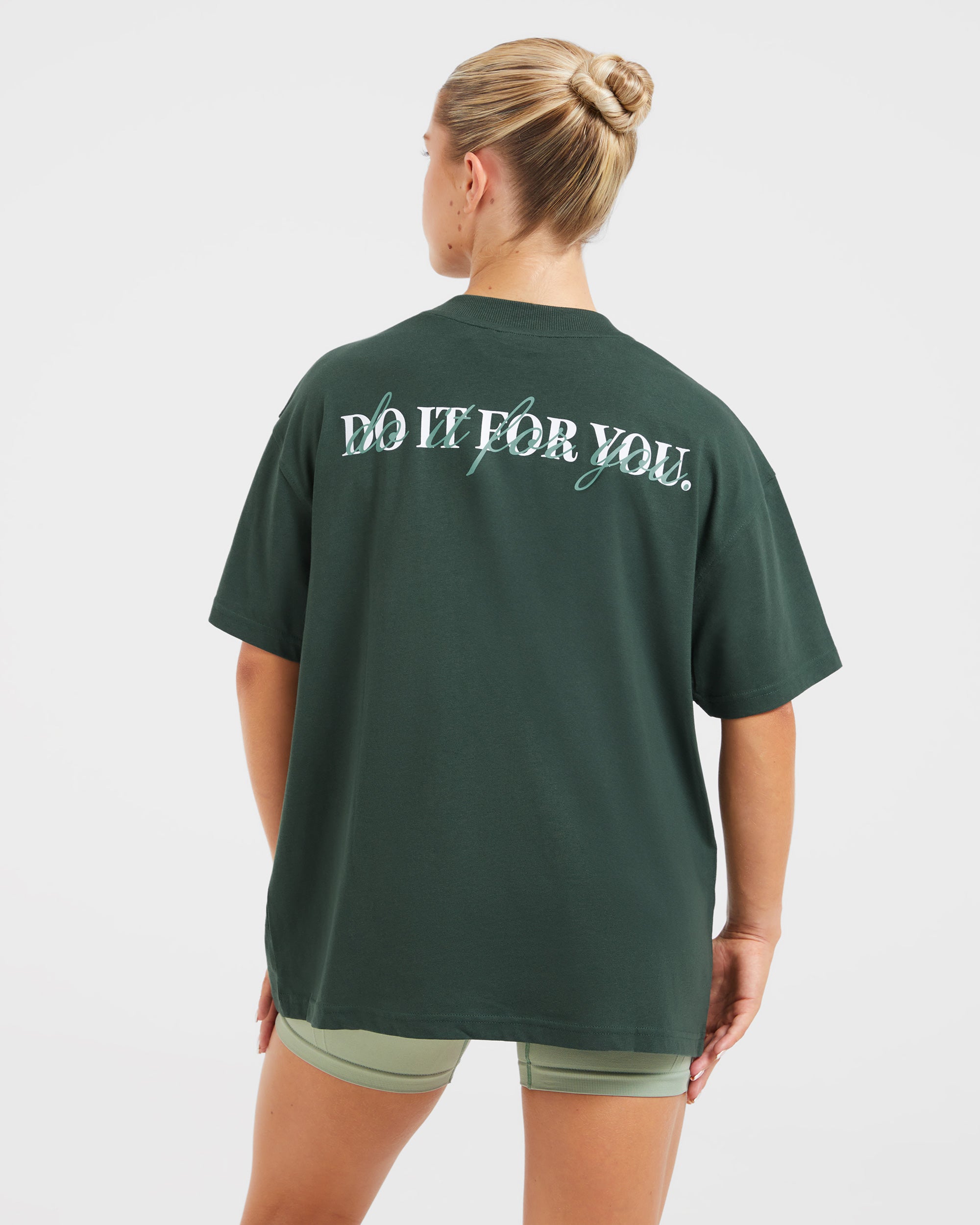 Do It For You Oversized T Shirt - Forest Groen