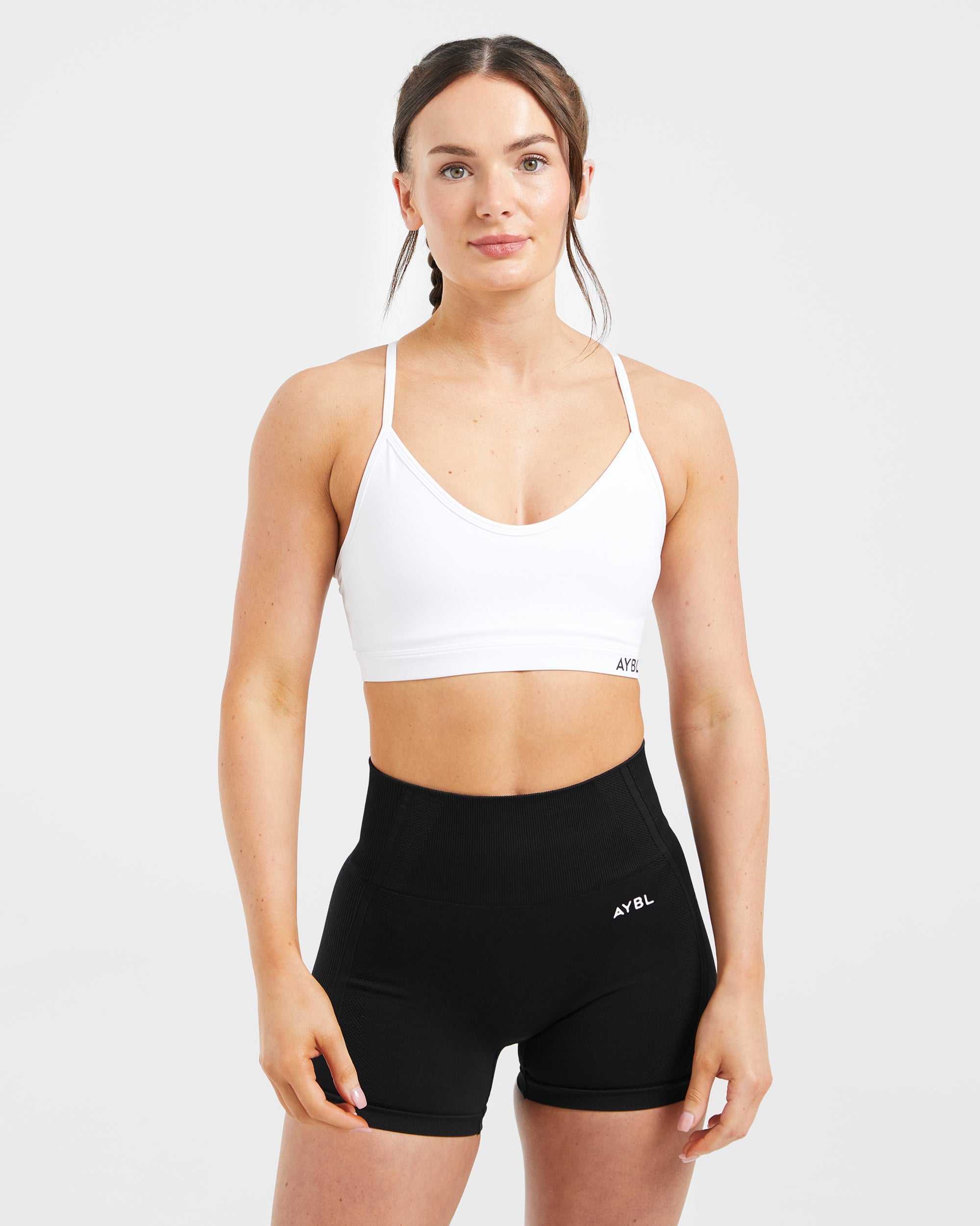 Essential V Neck Sports Bra - Wit