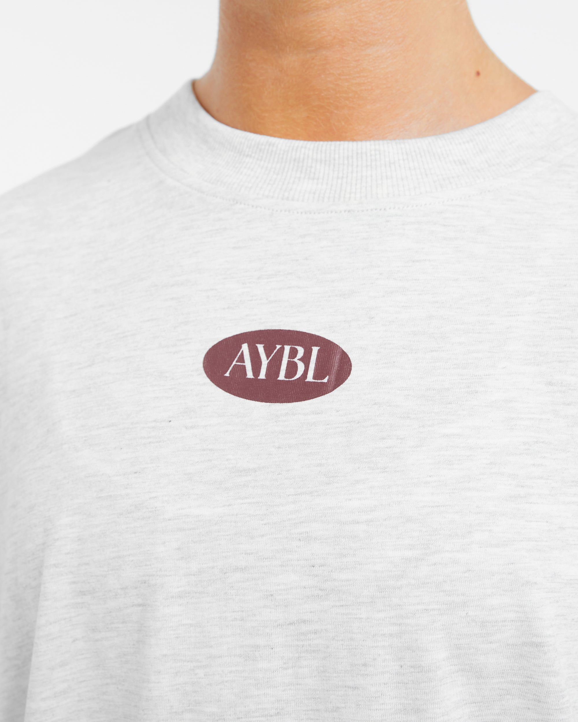 AYBL Lifestyle Oversized T Shirt - Heather Grijs/Burgundy