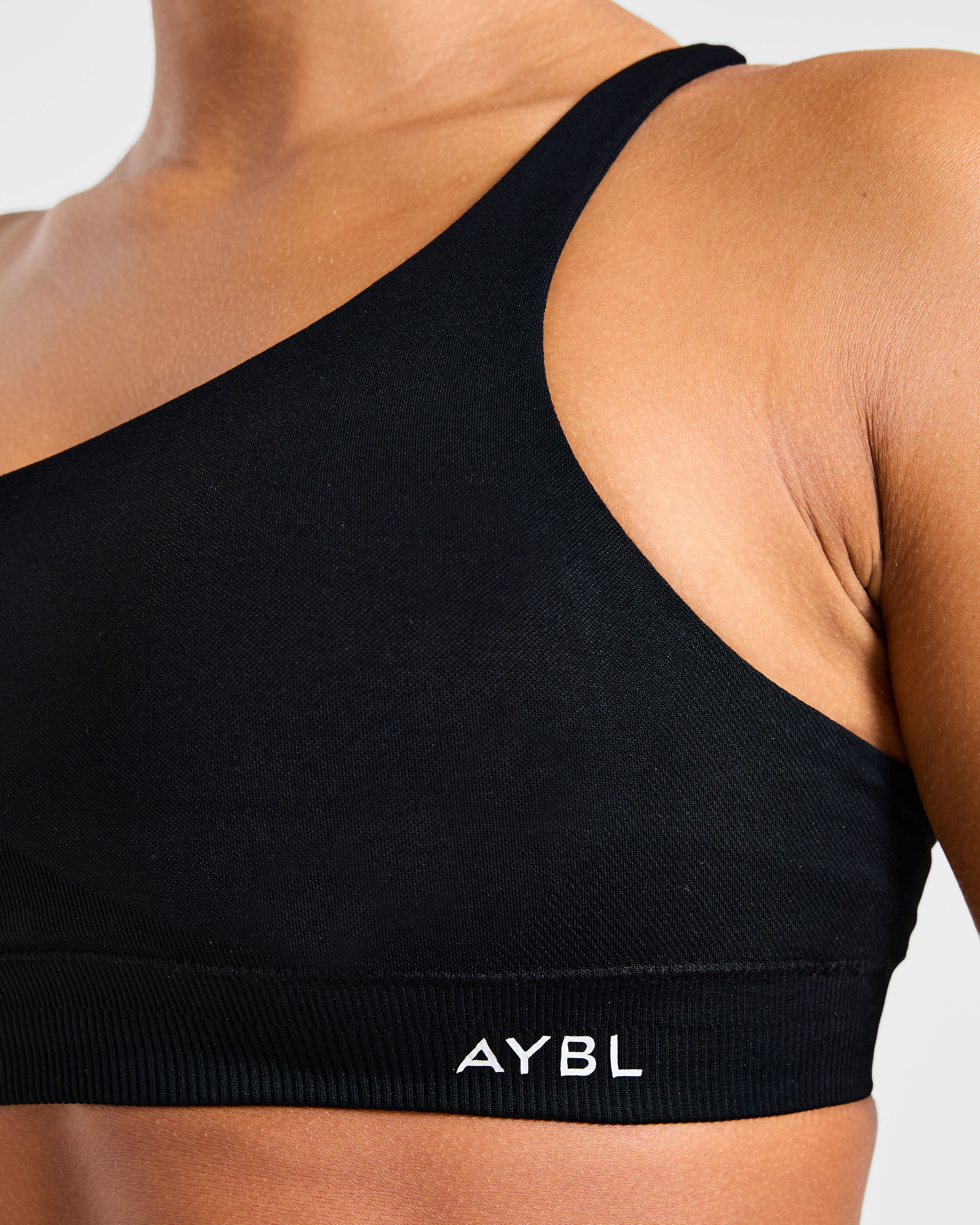 Enhance Seamless One Shoulder Sports Bra - Zwart