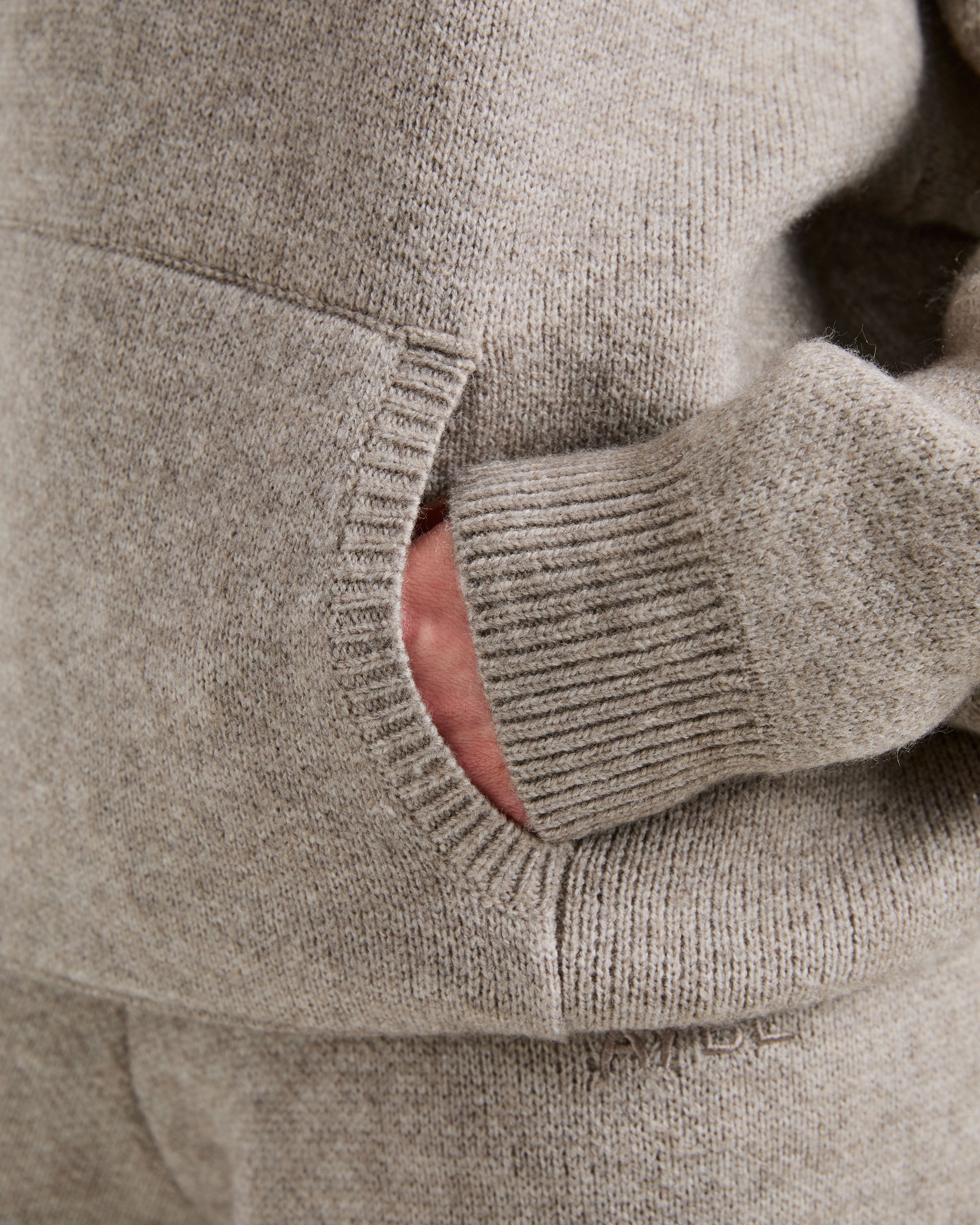 Soft Oversized Knitted Hoodie - Bruin Marl
