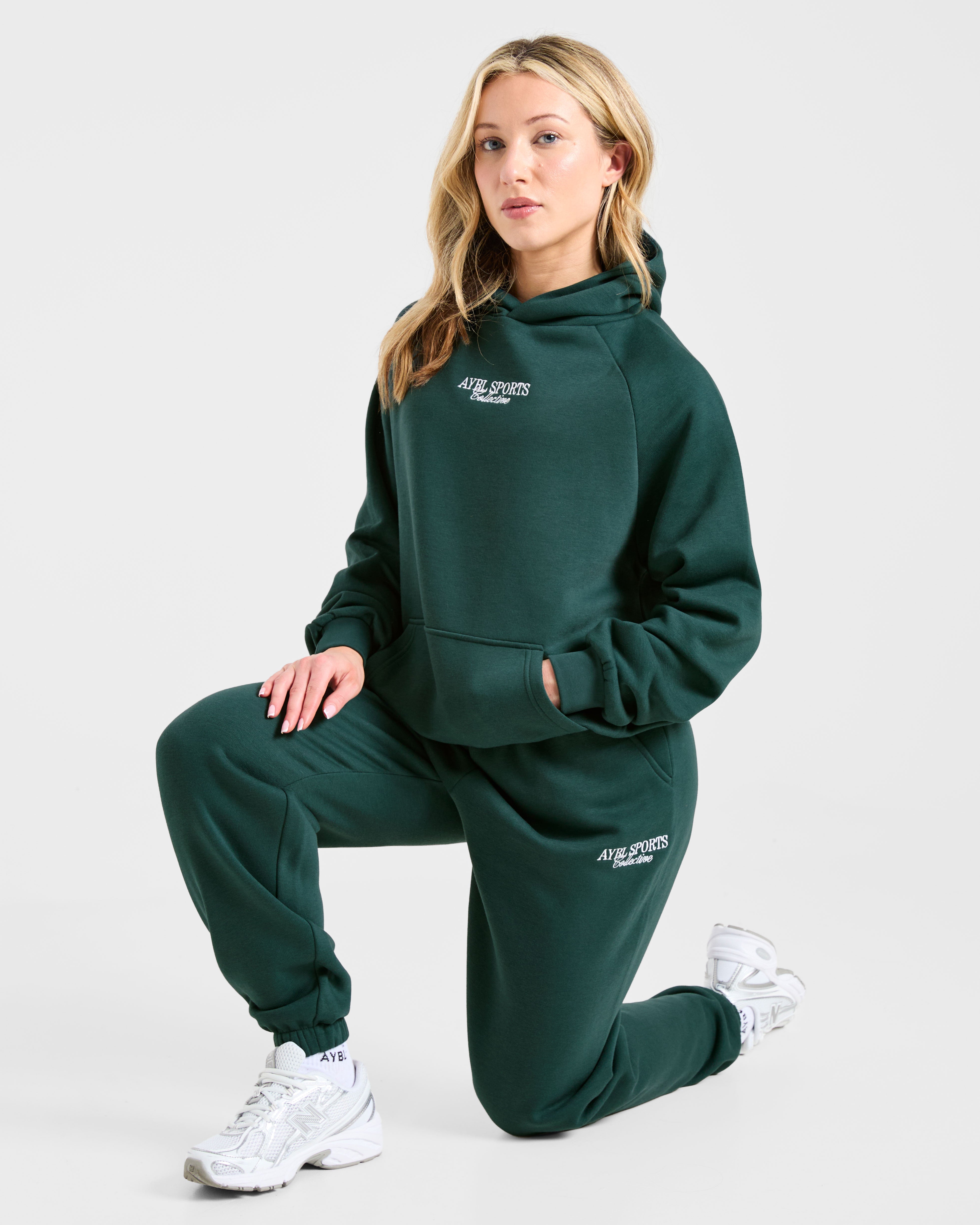Sports Collective Oversized Hoodie - Deep Forest