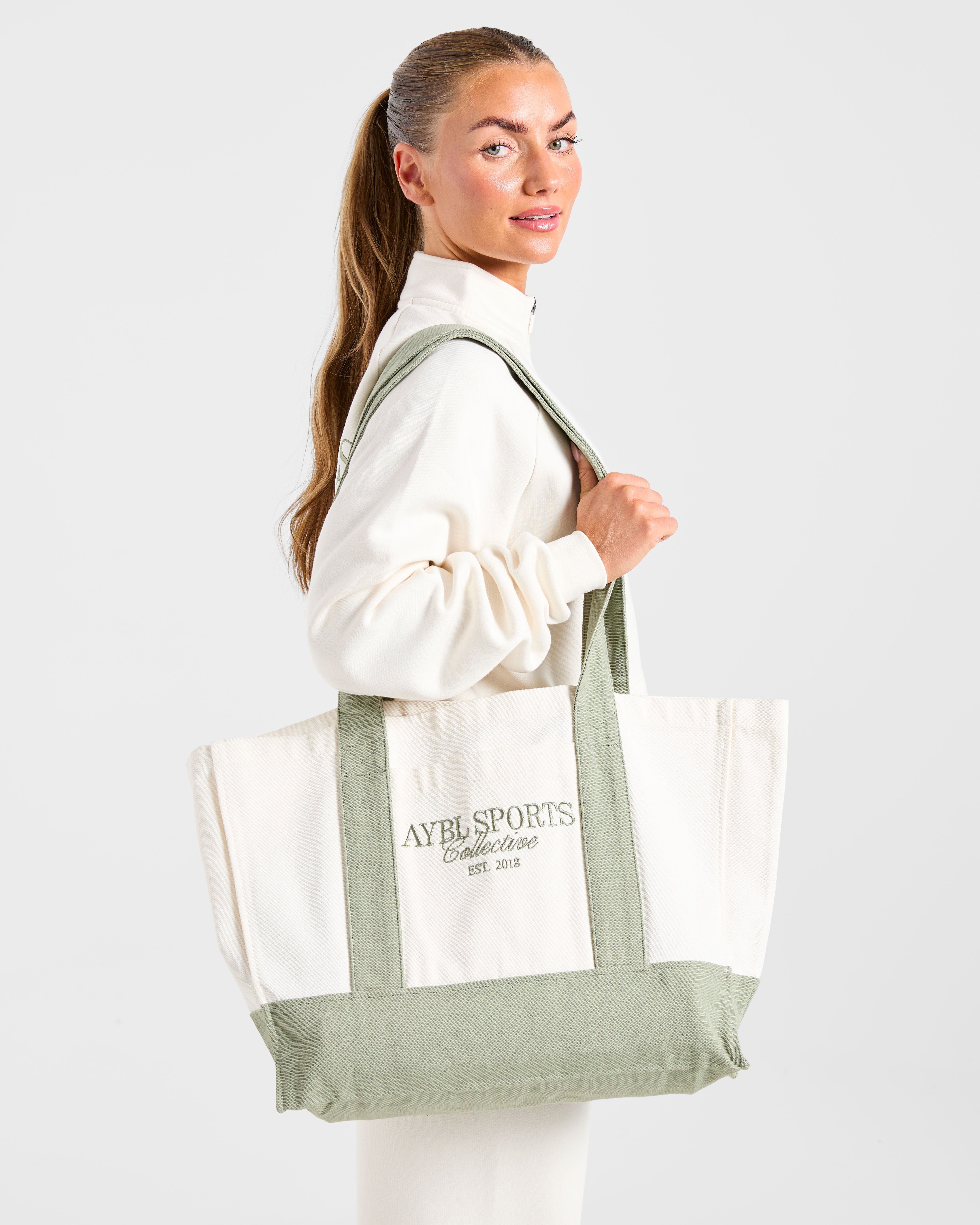 Sports Collective Tote Bag - Off Wit/Groen