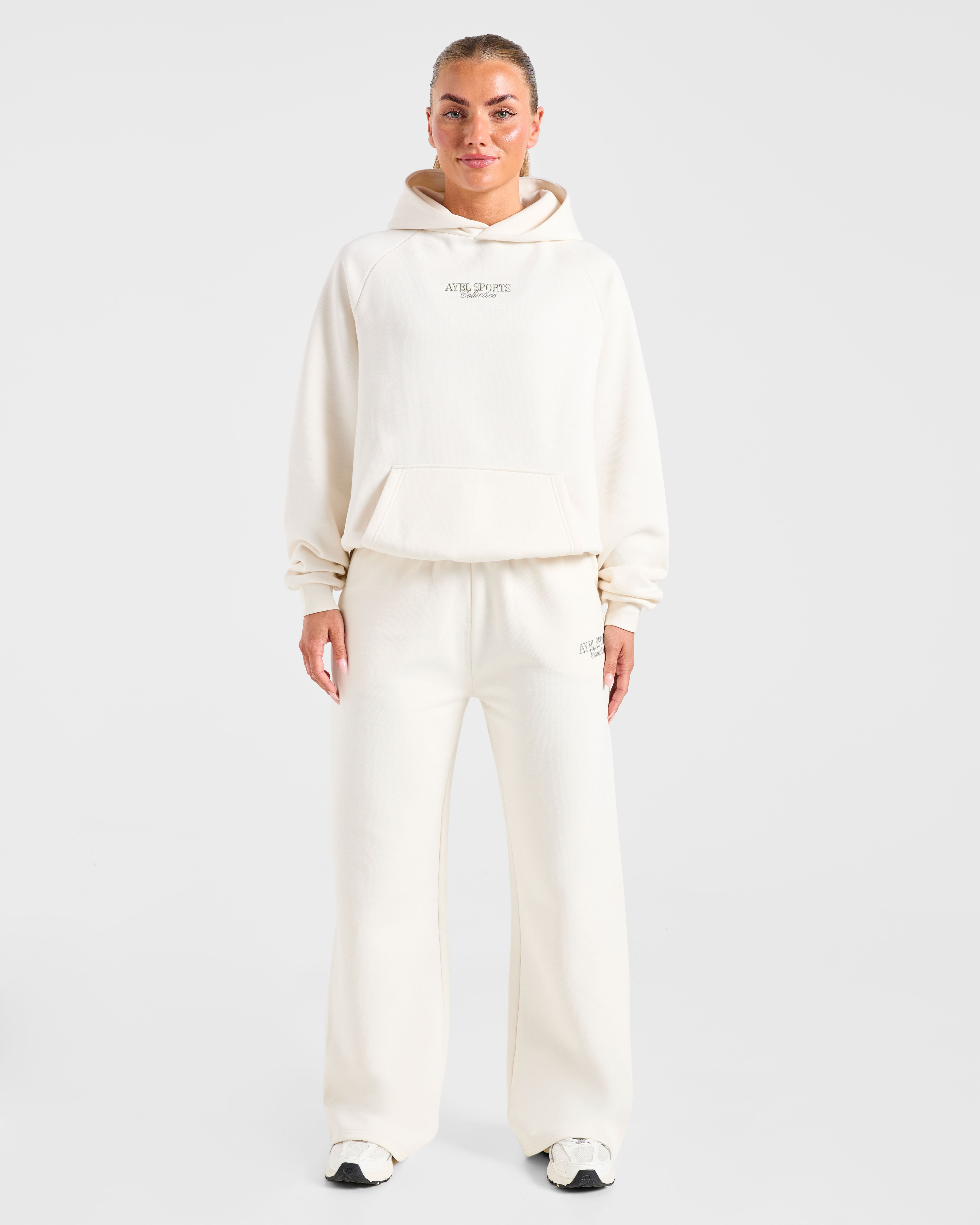 Sports Collective Oversized Hoodie - Off Wit/Groen