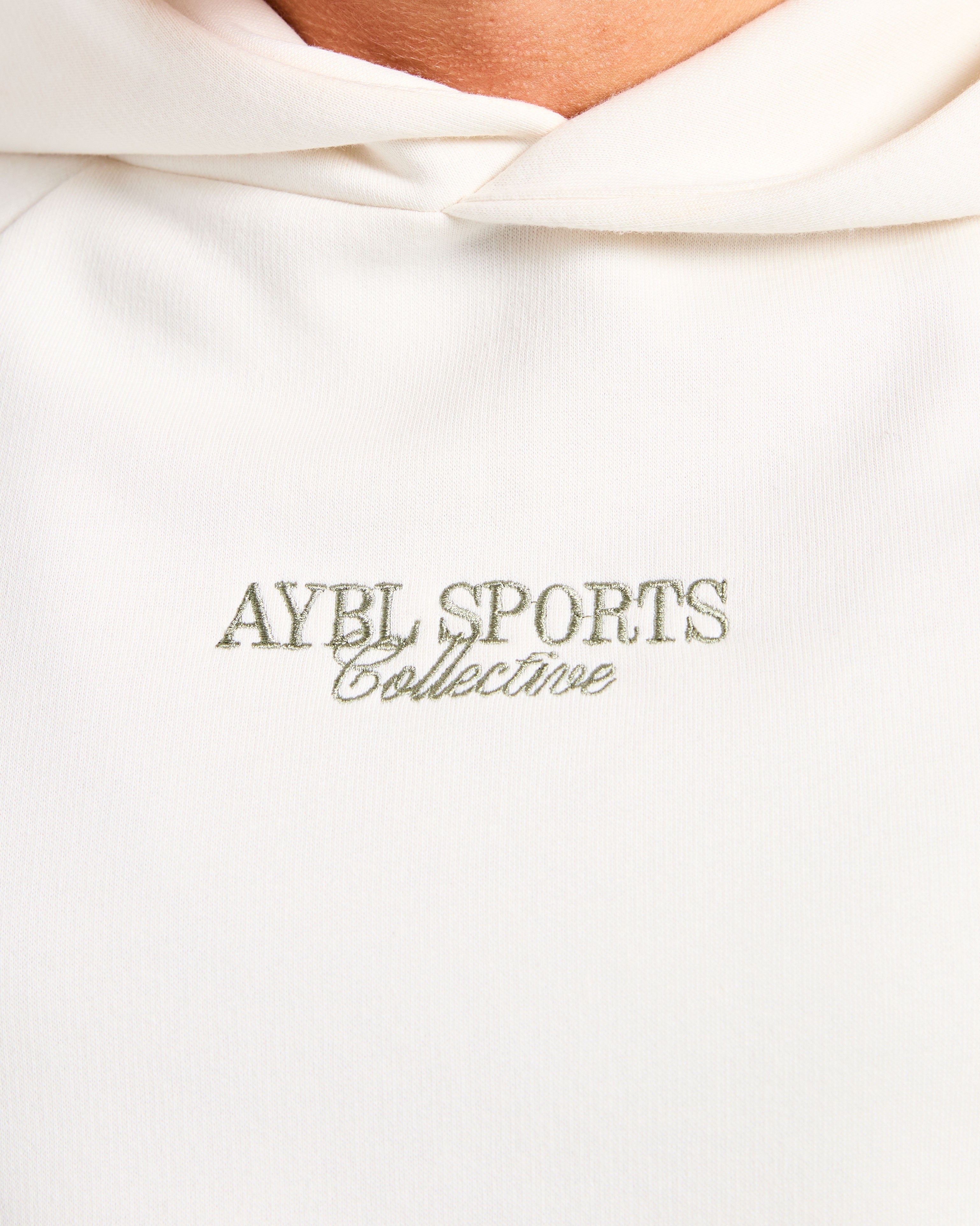 Sports Collective Oversized Hoodie - Off Wit/Groen