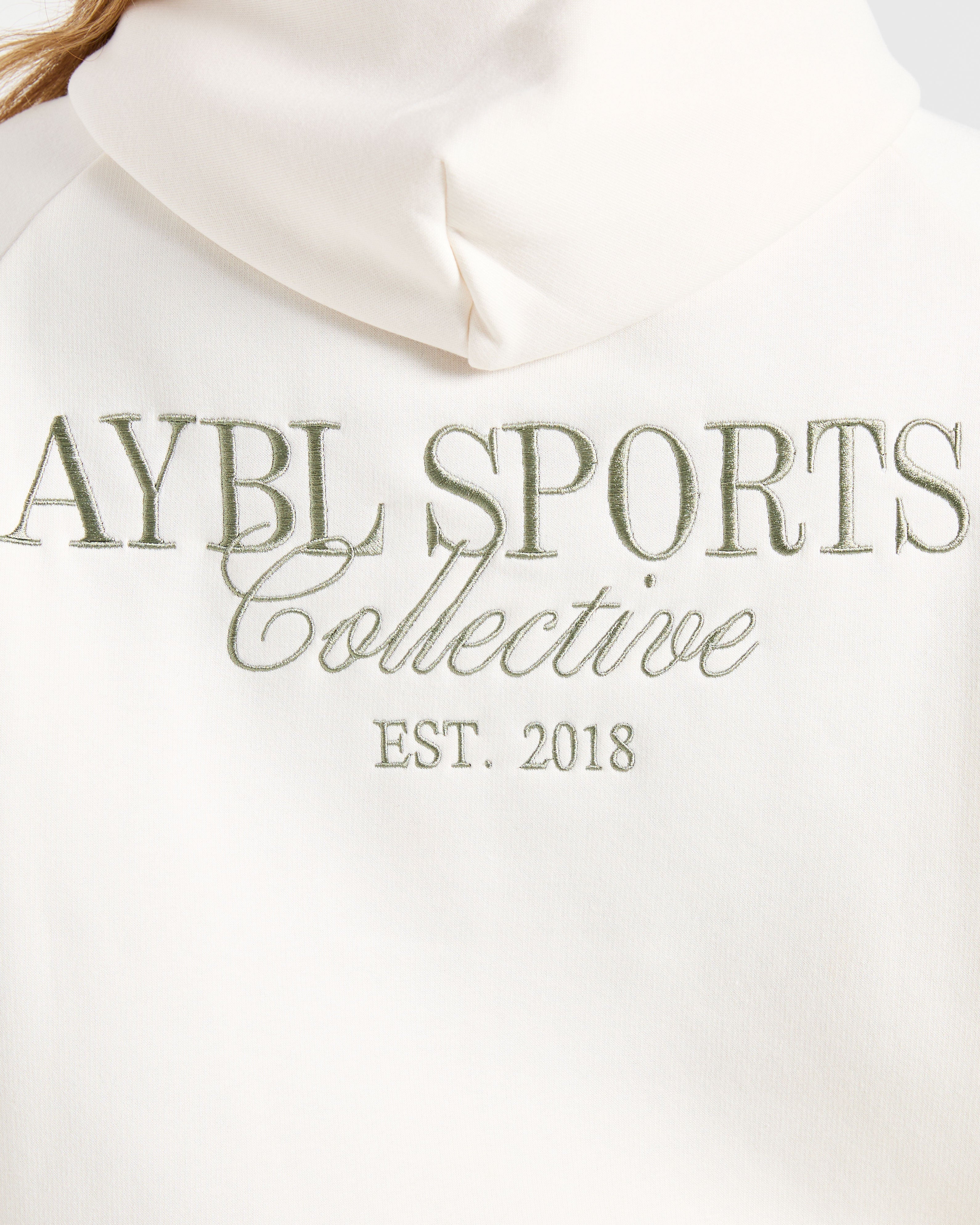 Sports Collective Oversized Hoodie - Off Wit/Groen