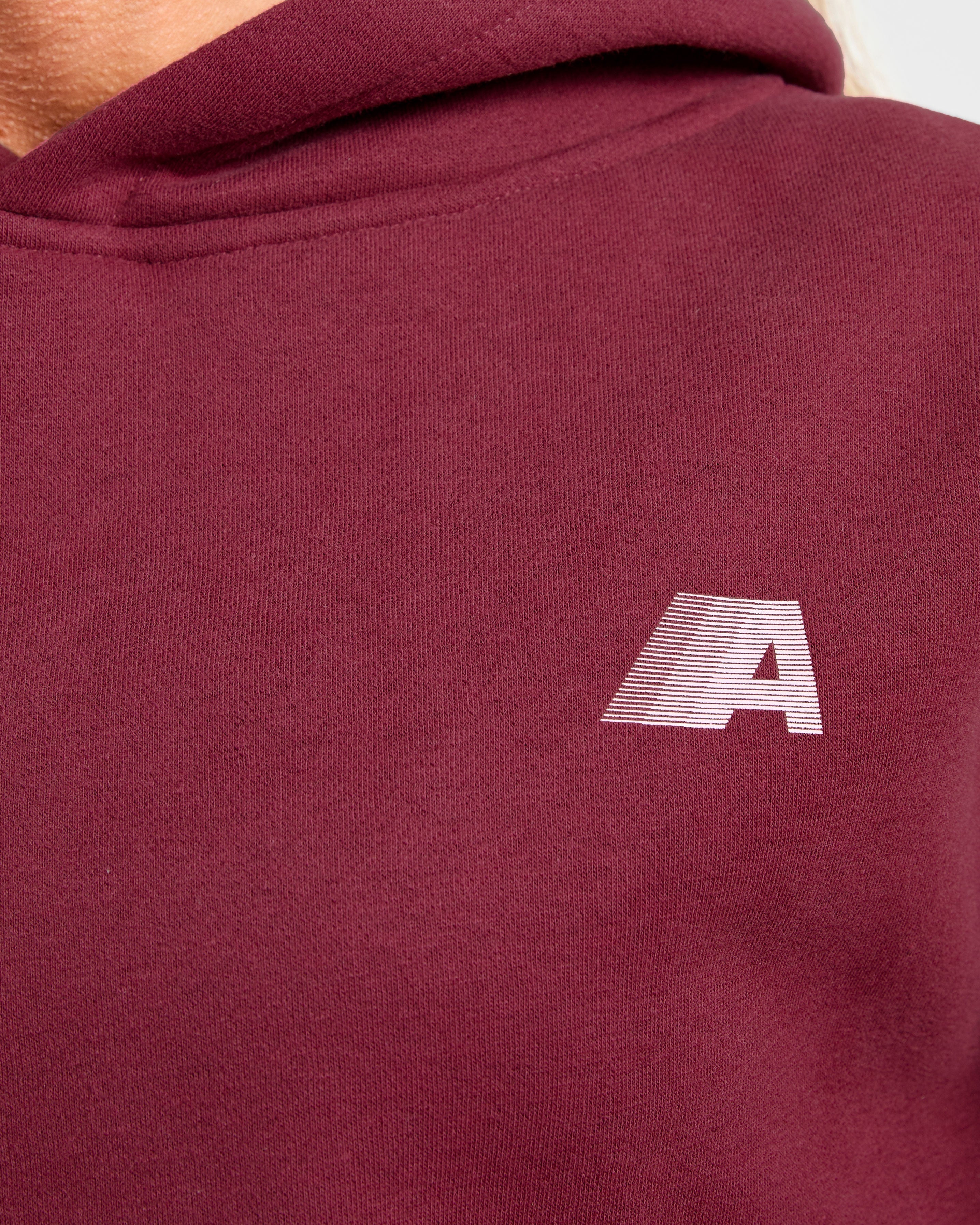 Retro Athletics Oversized Hoodie - Deep Raspberry/Roze