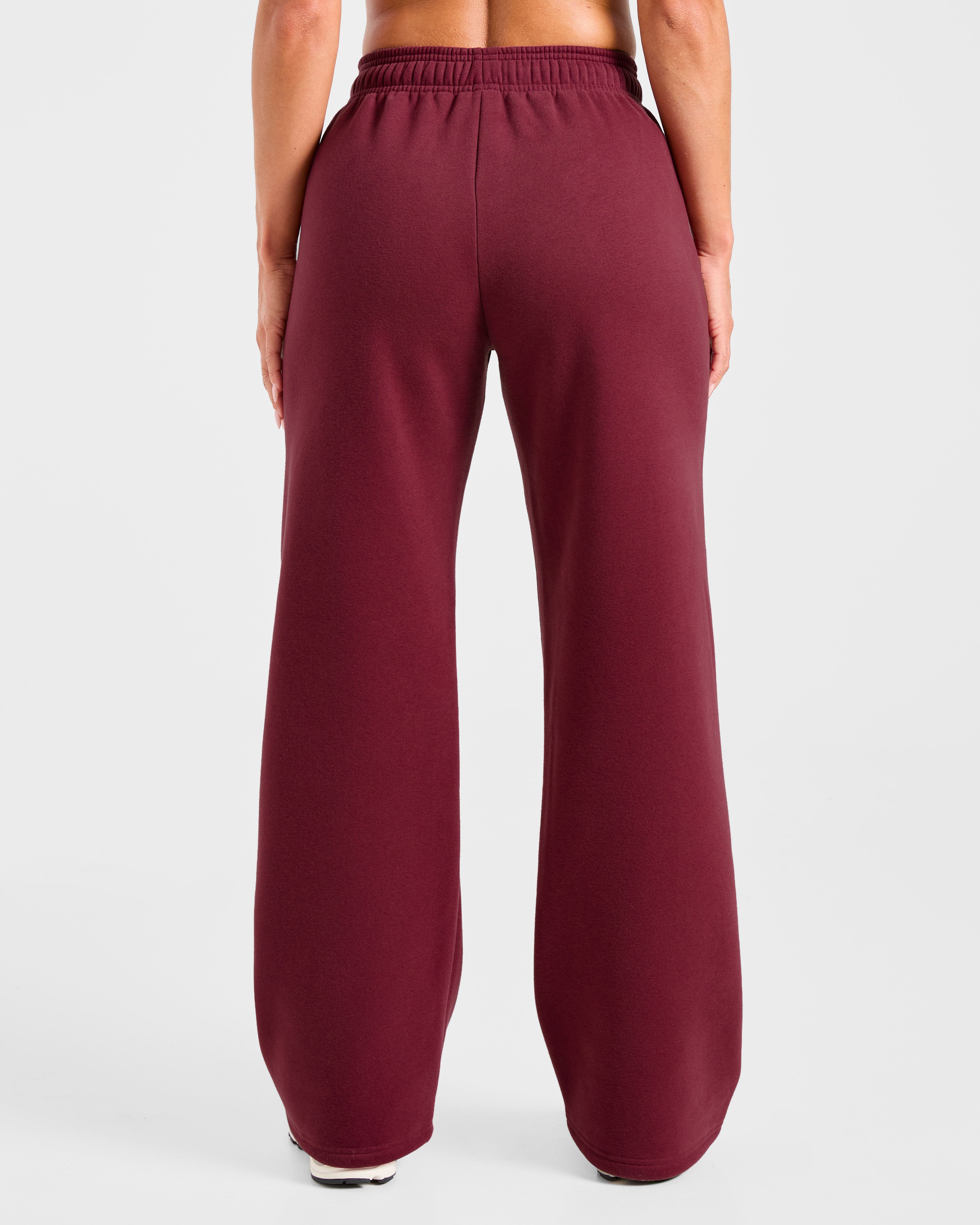 Retro Athletics Oversized Straight Leg Joggers - Deep Raspberry/Roze