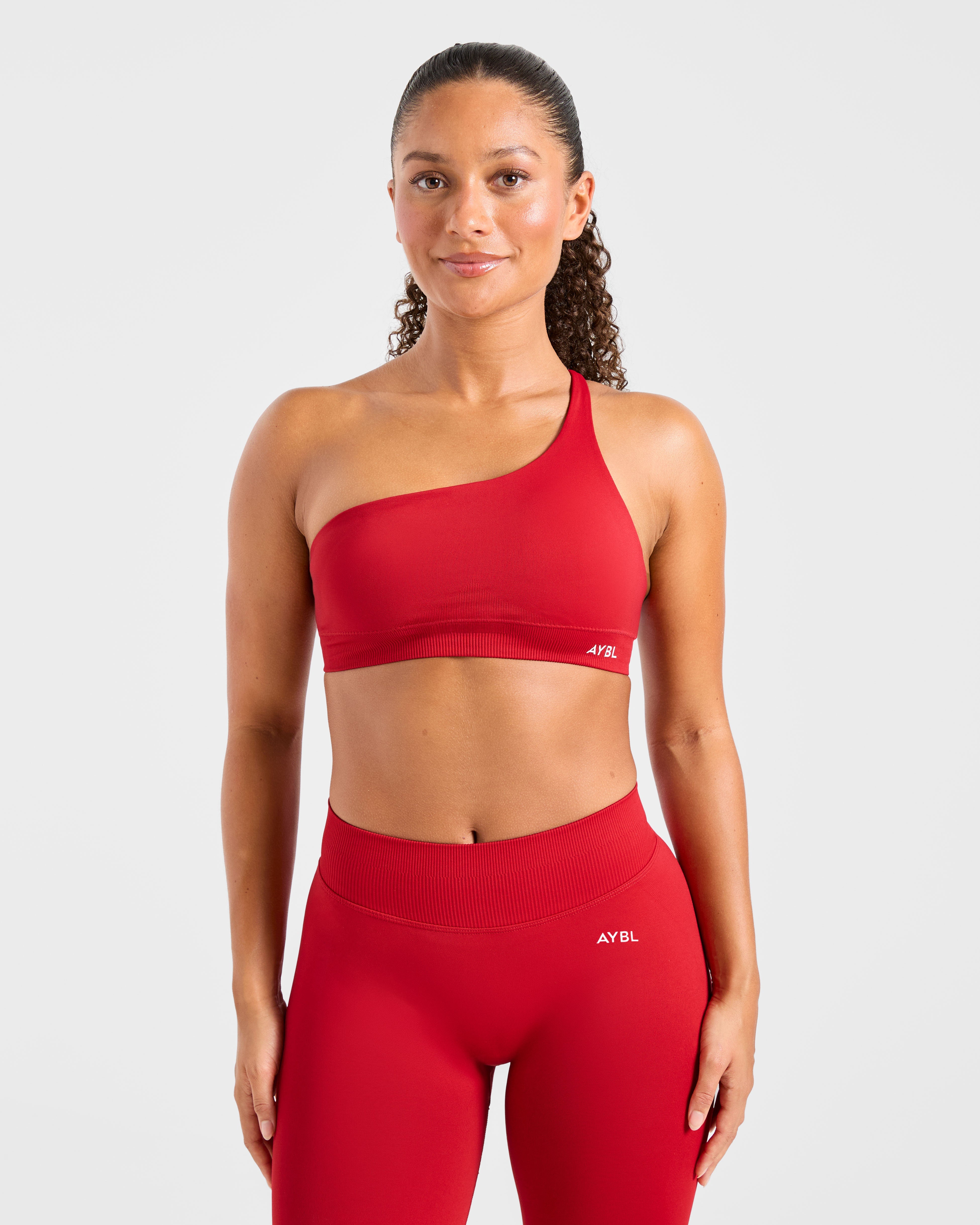 Enhance Seamless One Shoulder Sports Bra - Rood