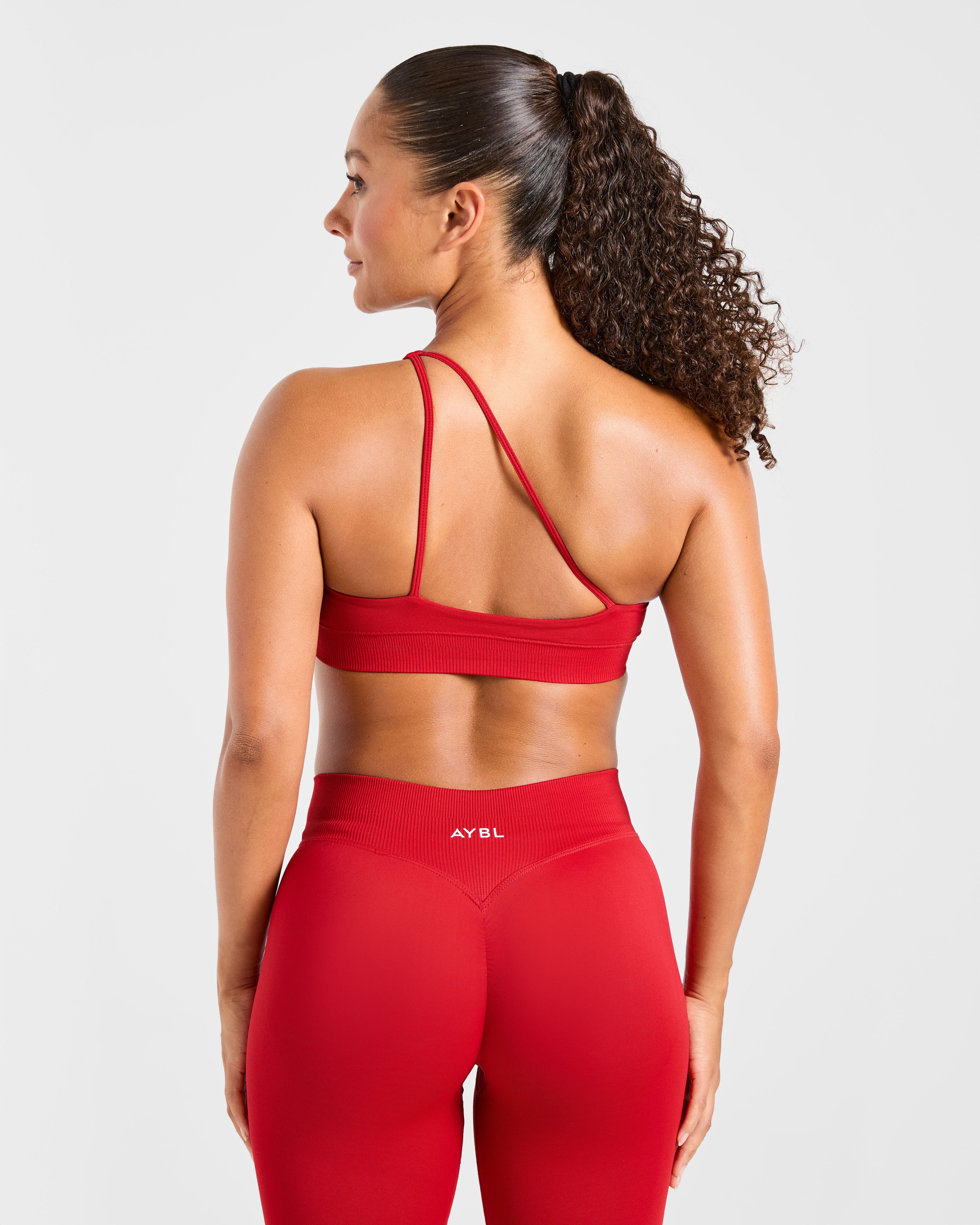 Enhance Seamless One Shoulder Sports Bra - Rood
