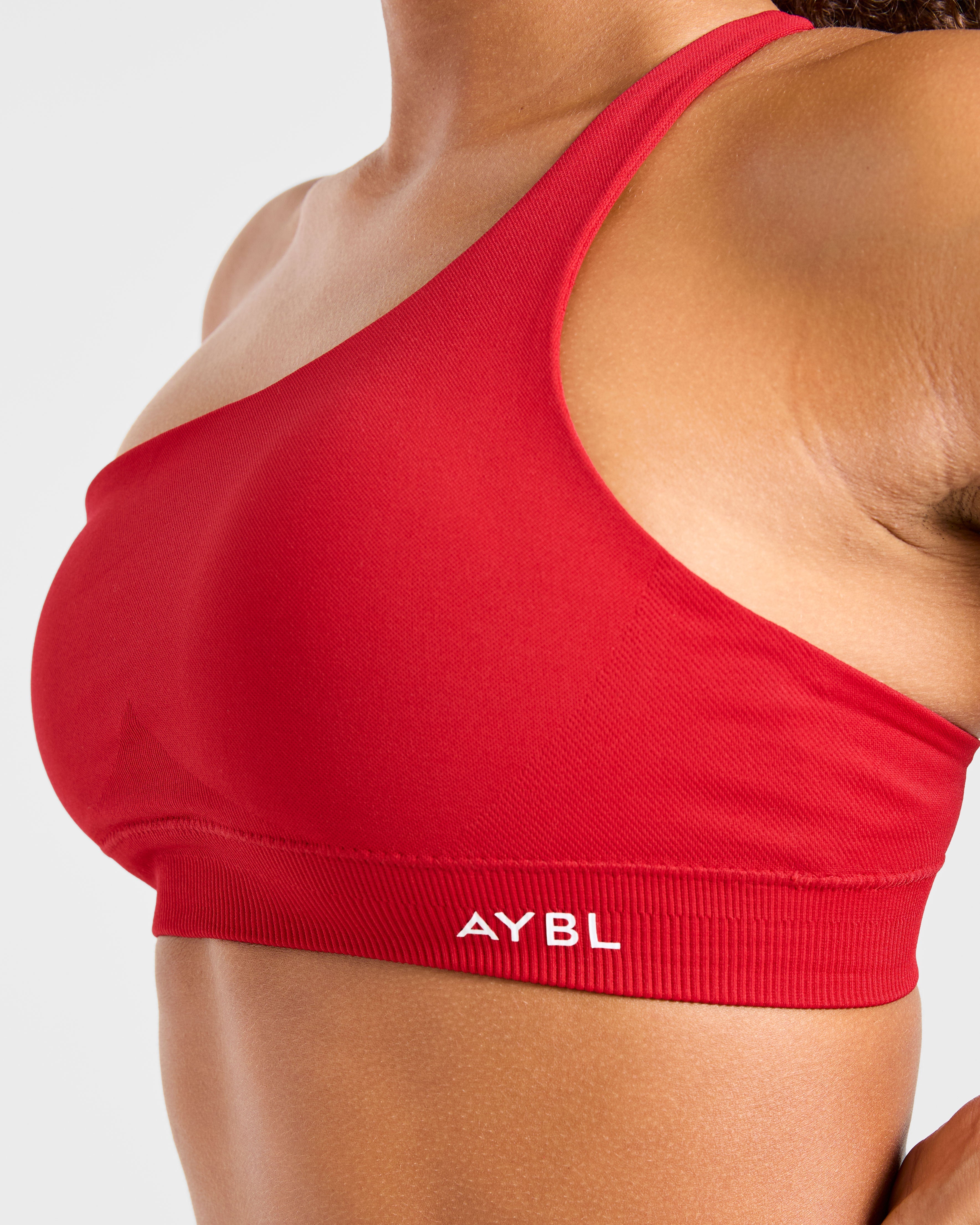 Enhance Seamless One Shoulder Sports Bra - Rood