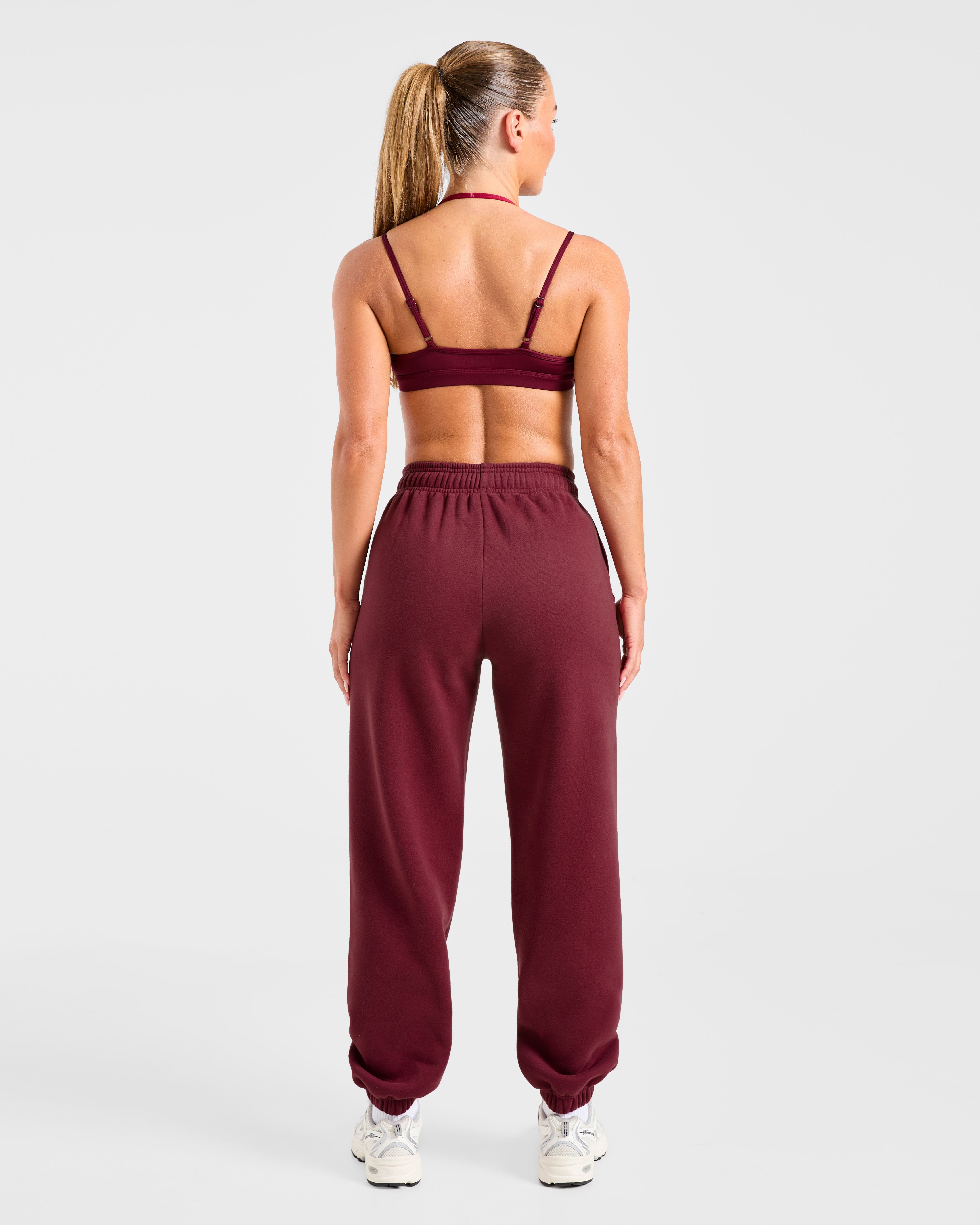 Retro Athletics Oversized Joggers - Deep Raspberry/Roze
