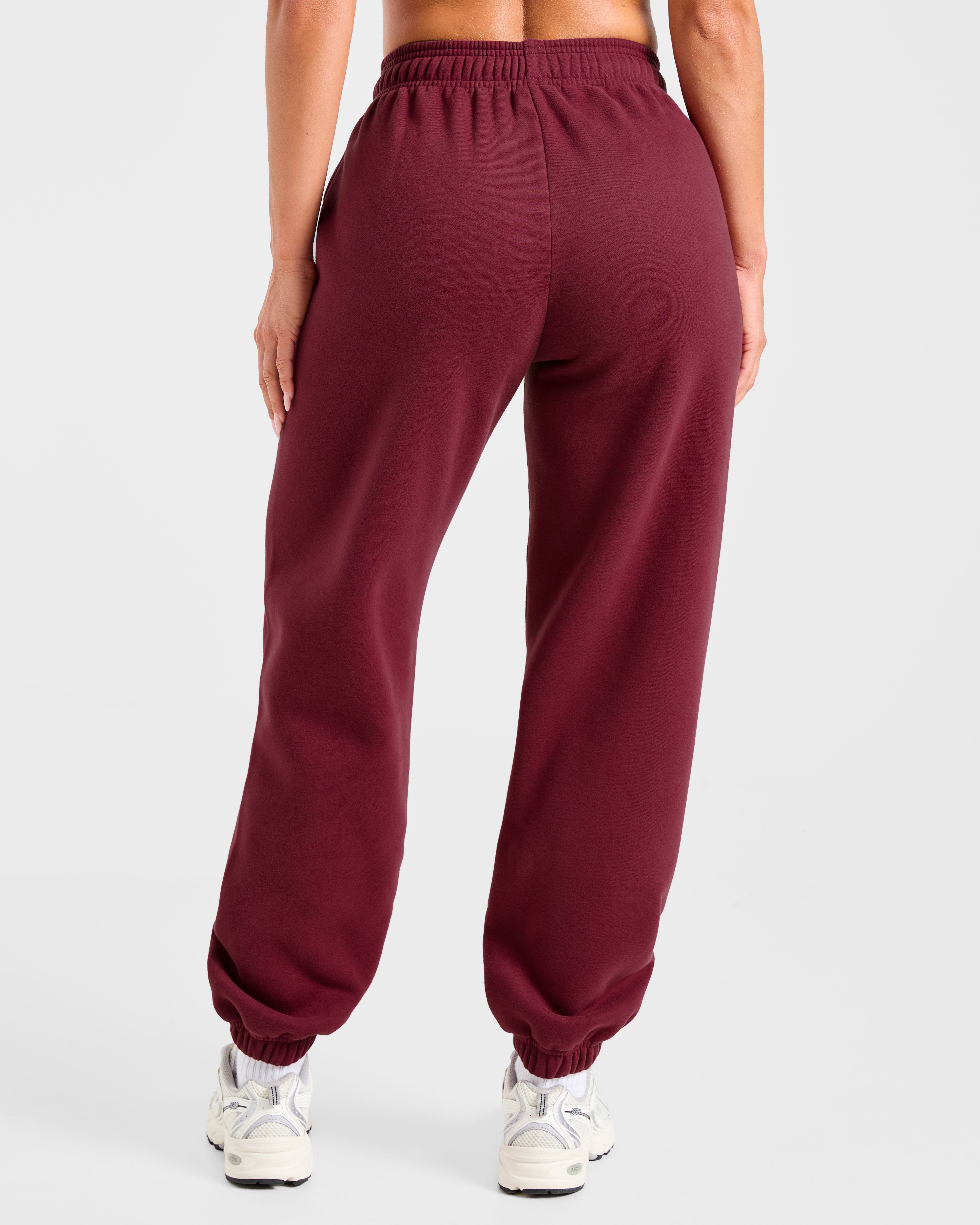 Retro Athletics Oversized Joggers - Deep Raspberry/Roze