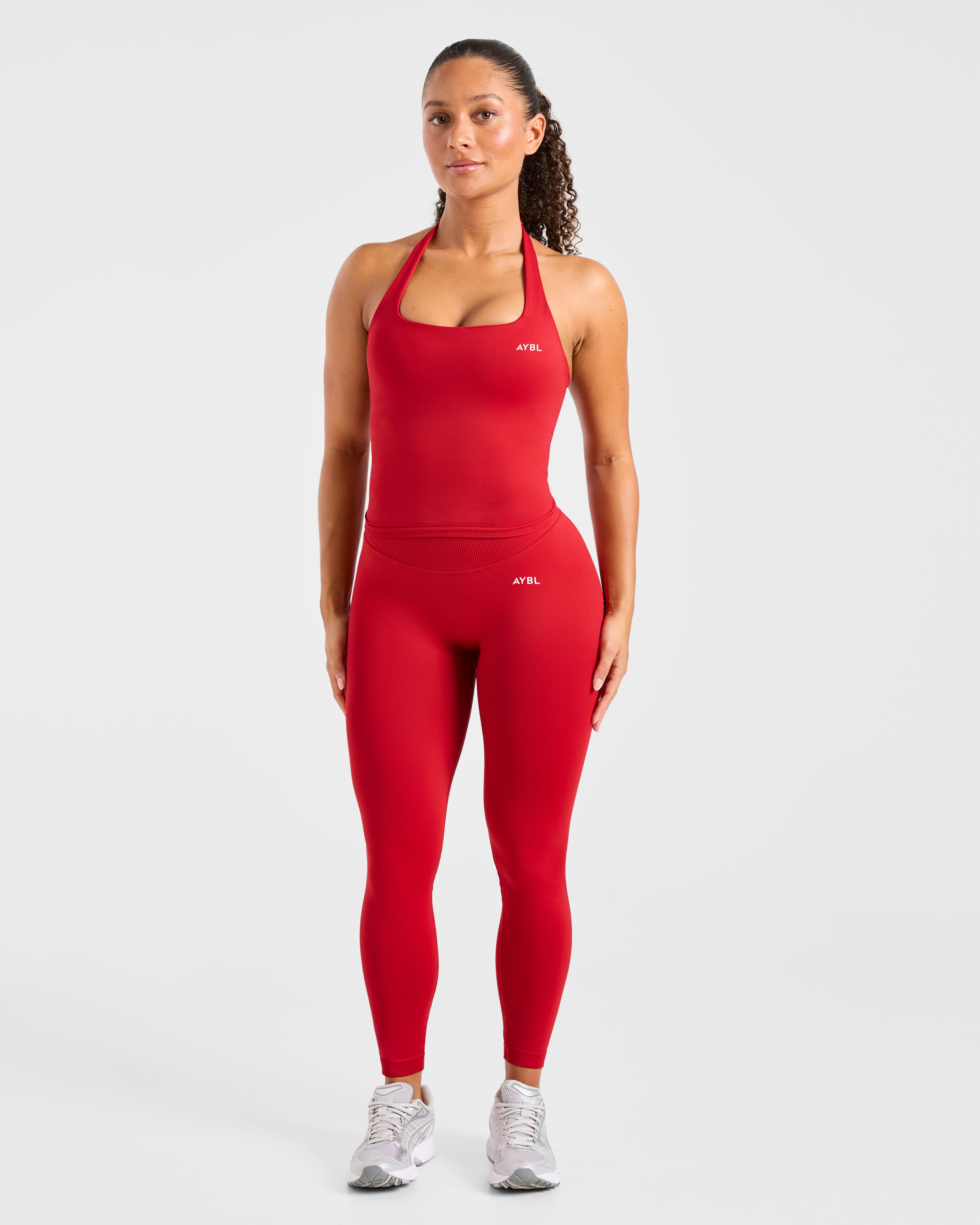 Enhance Seamless Halterneck Top - Rood