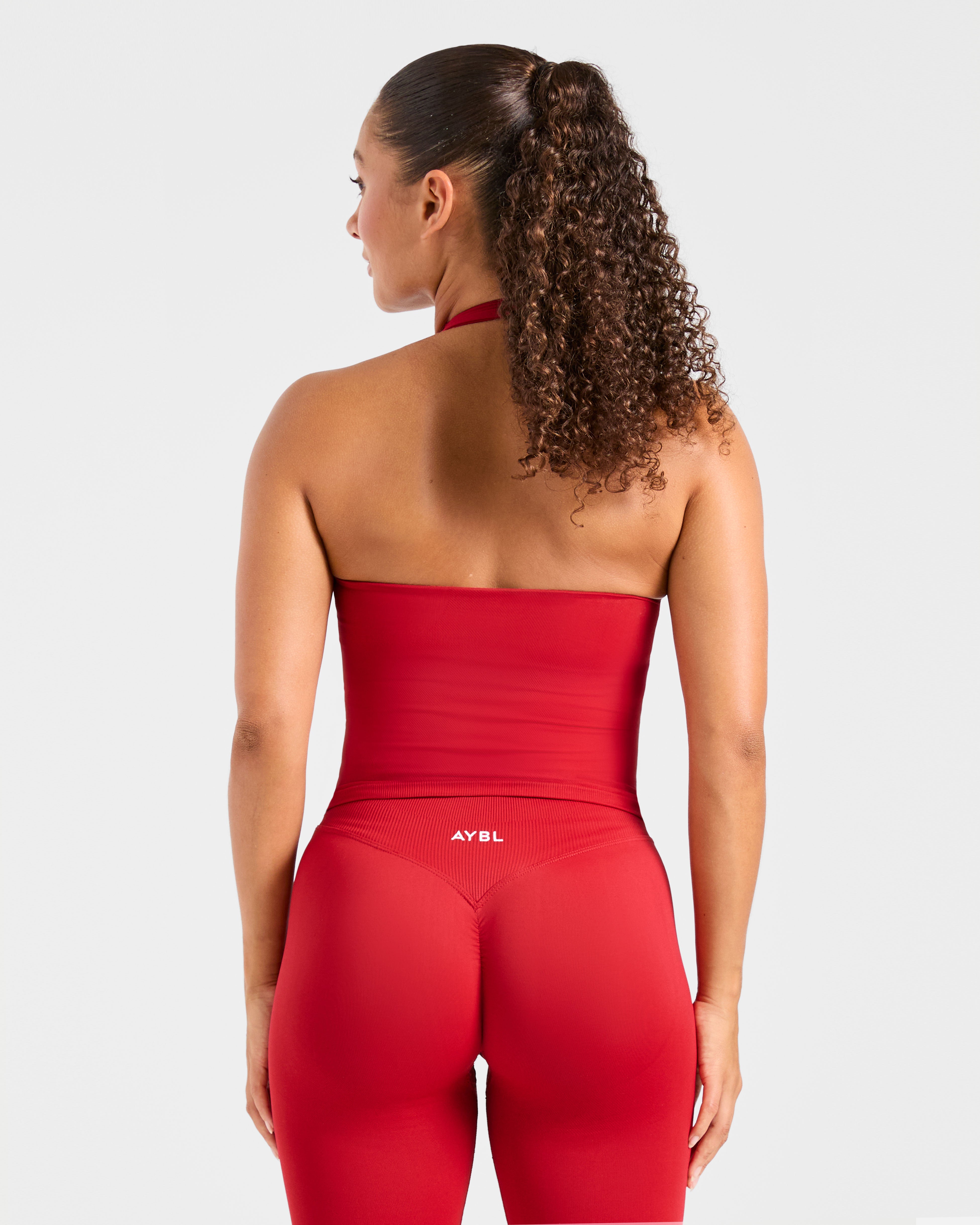 Enhance Seamless Halterneck Top - Rood
