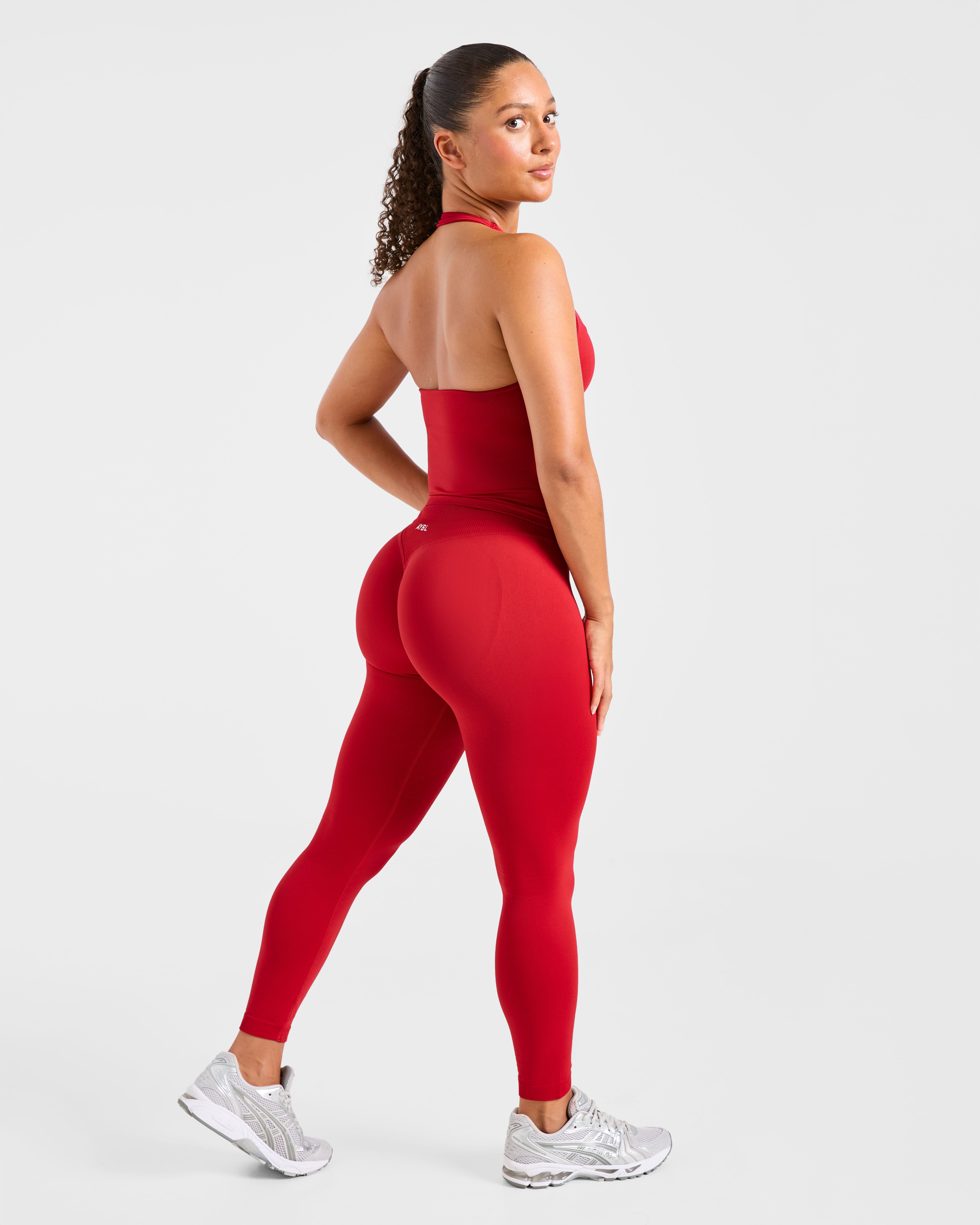 Enhance Seamless Halterneck Top - Rood