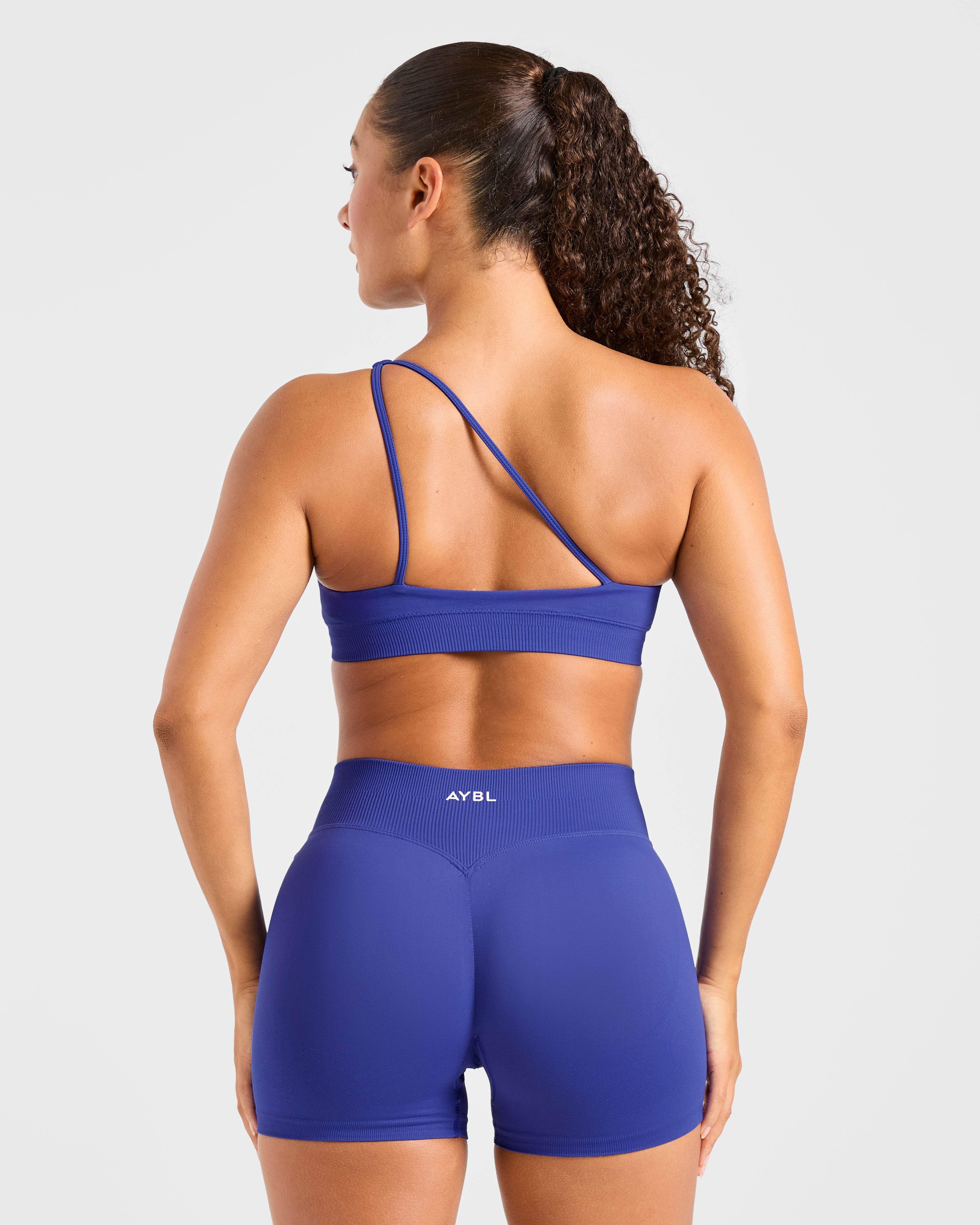 Enhance Seamless One Shoulder Sports Bra - Cobalt Blauw