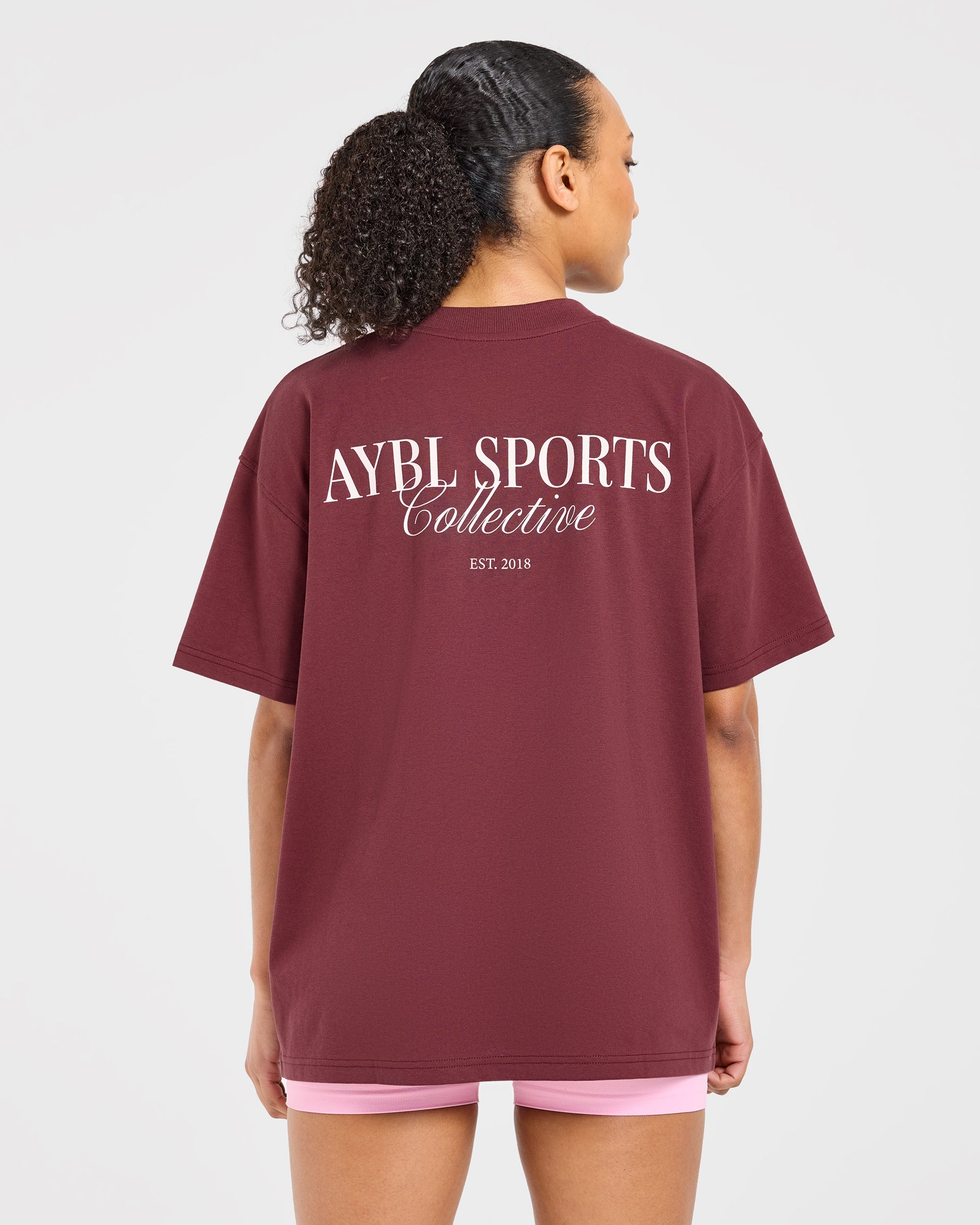 Sports Collective Oversized T Shirt - Rood Wine