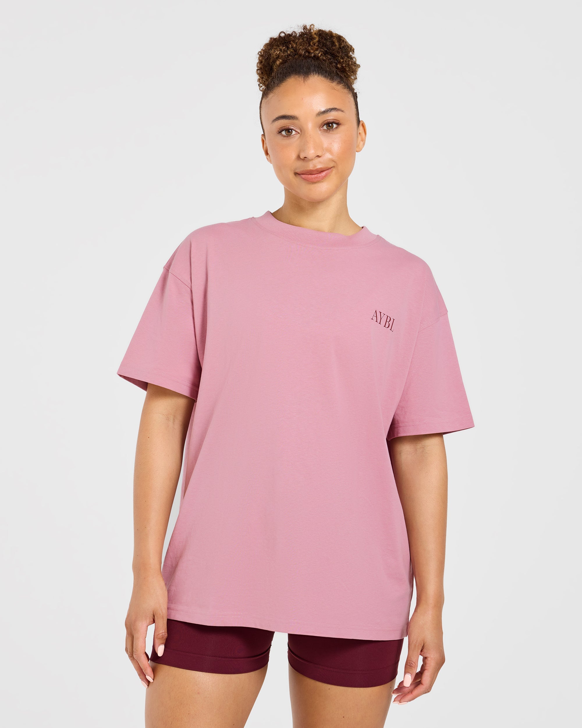 AYBL Strength Club Oversized T Shirt - Dusty Roze