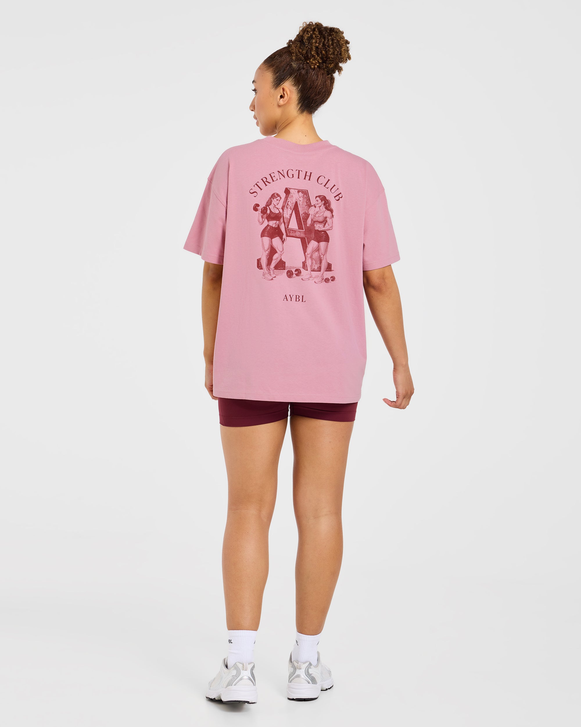 AYBL Strength Club Oversized T Shirt - Dusty Roze