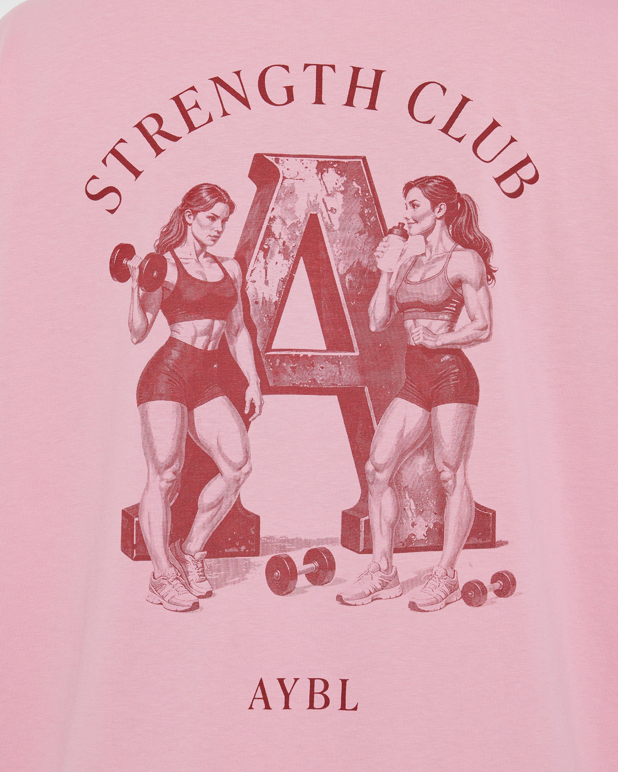 AYBL Strength Club Oversized T Shirt - Dusty Roze