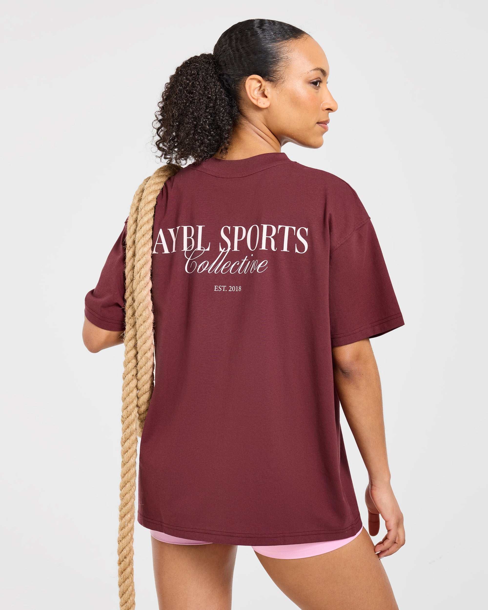 Sports Collective Oversized T Shirt - Rood Wine