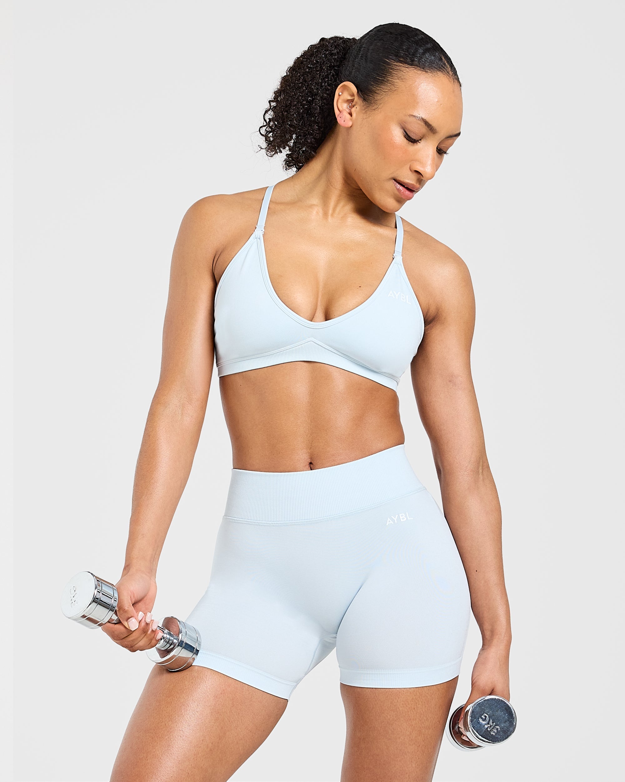 Adapt Seamless Strappy Sports Bra - Iced Blauw