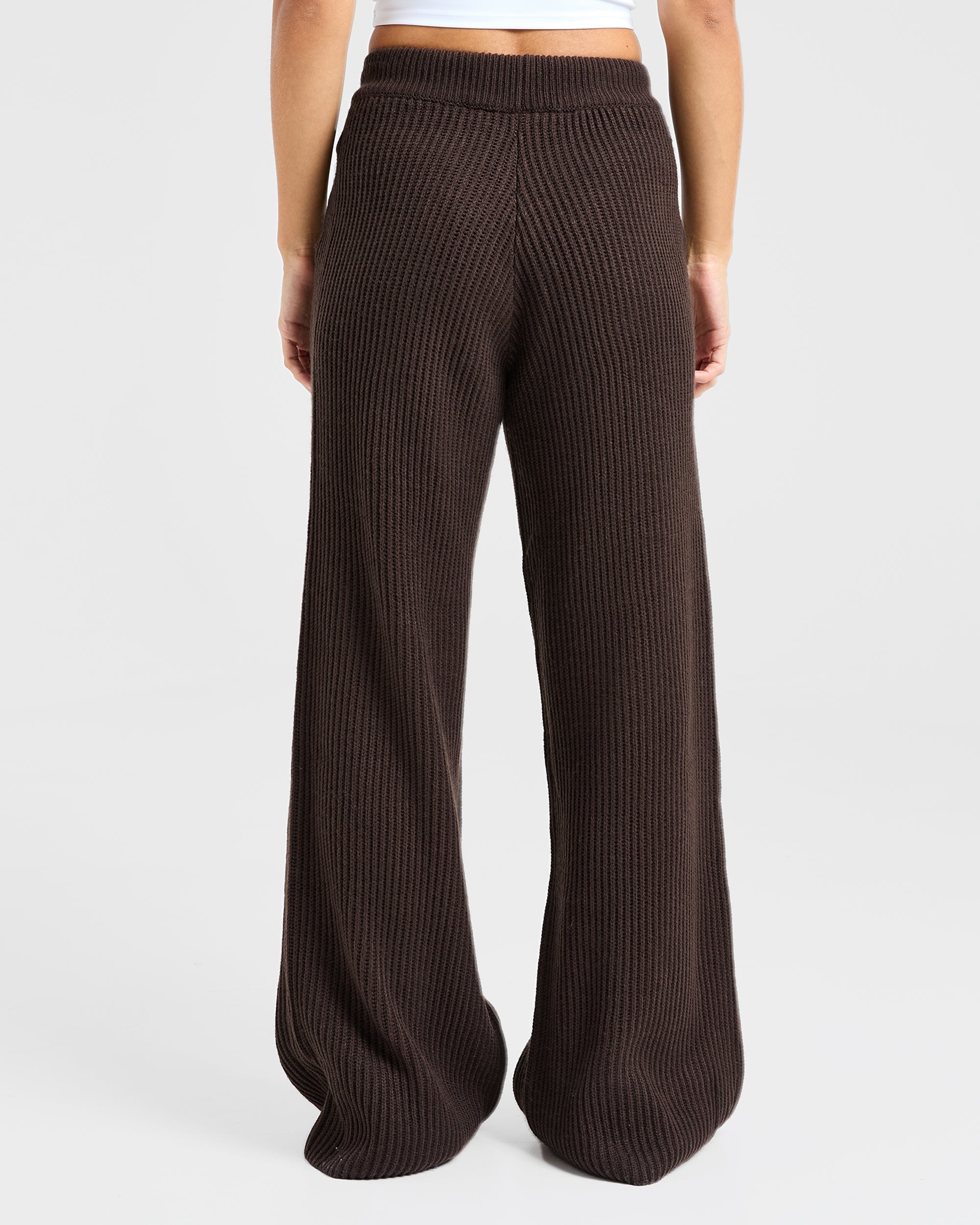 Lounge Oversized Knitted Straight Leg Joggers - Deep Cocoa Bruin