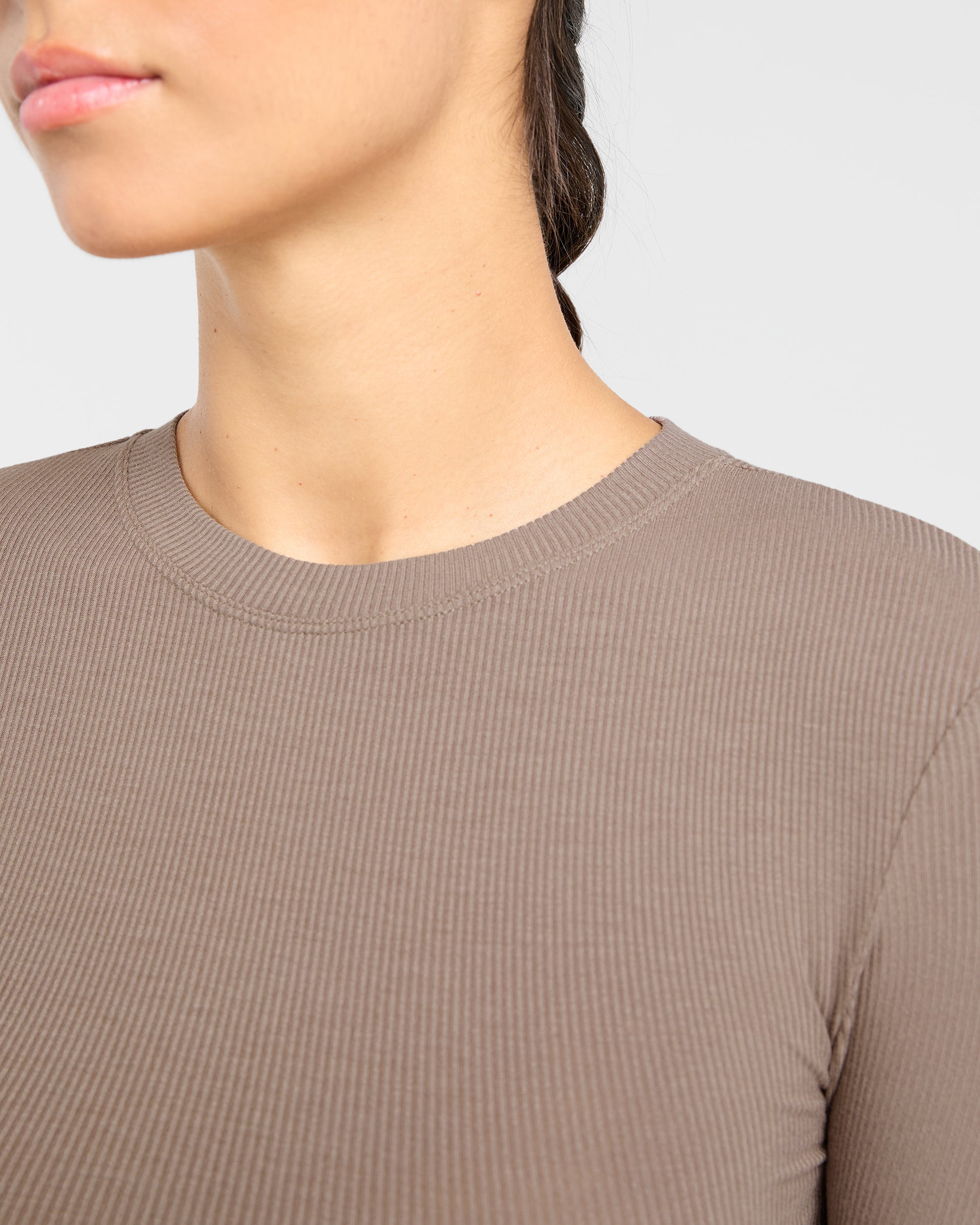 Lounge Ribbed Long Sleeve - Mocha