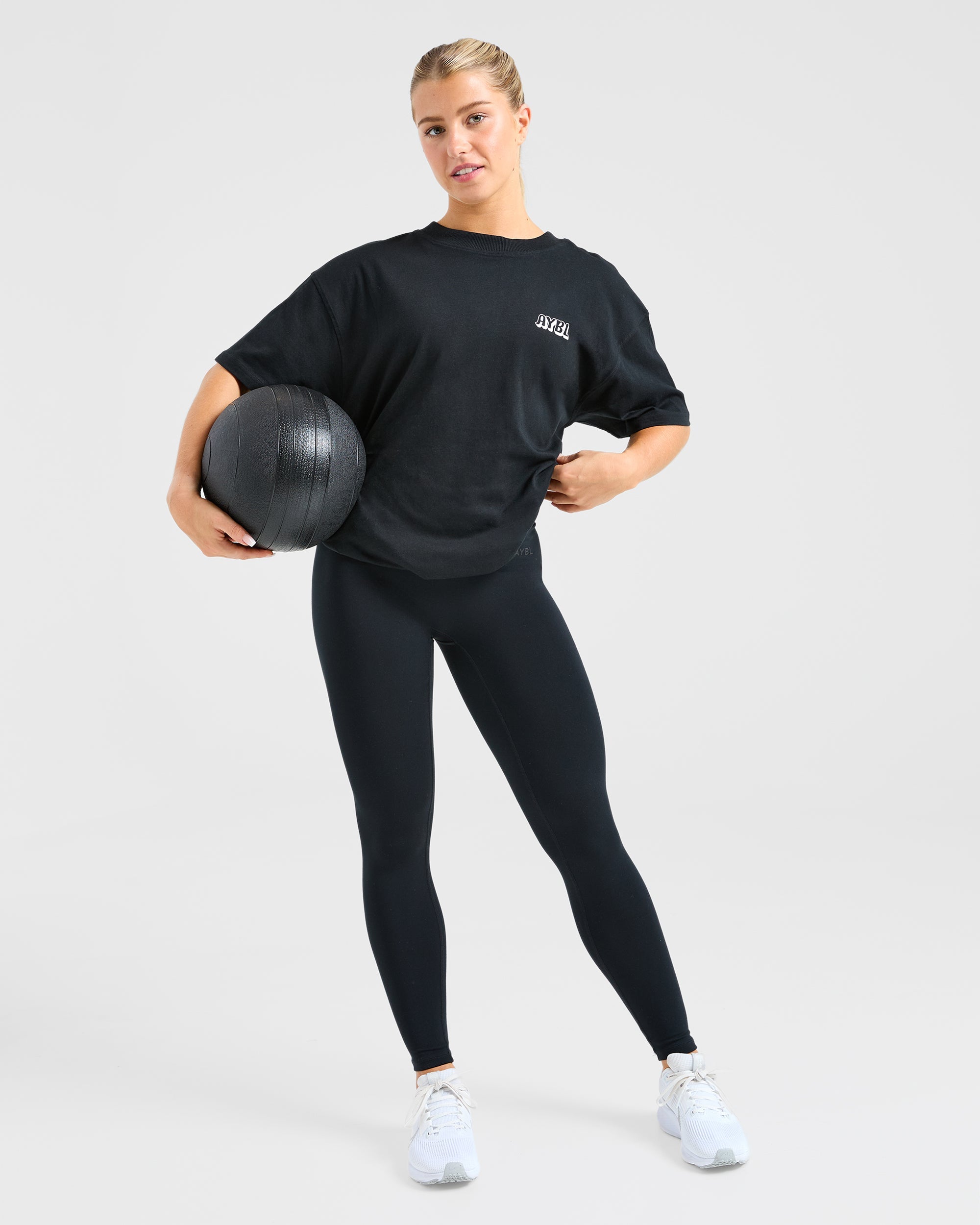 Gym Girl Era Oversized T Shirt - Zwart